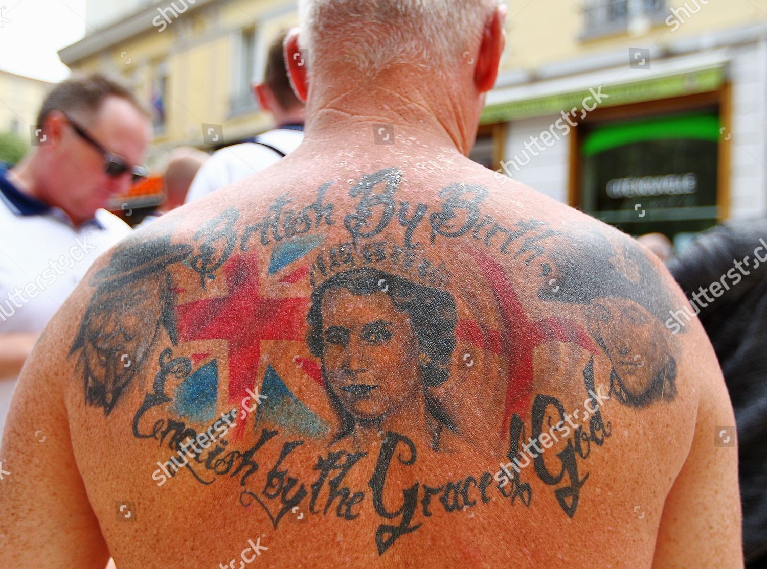 England Fans Queen Elizabeth Tattoo On His Editorial Stock Photo Stock Image Shutterstock