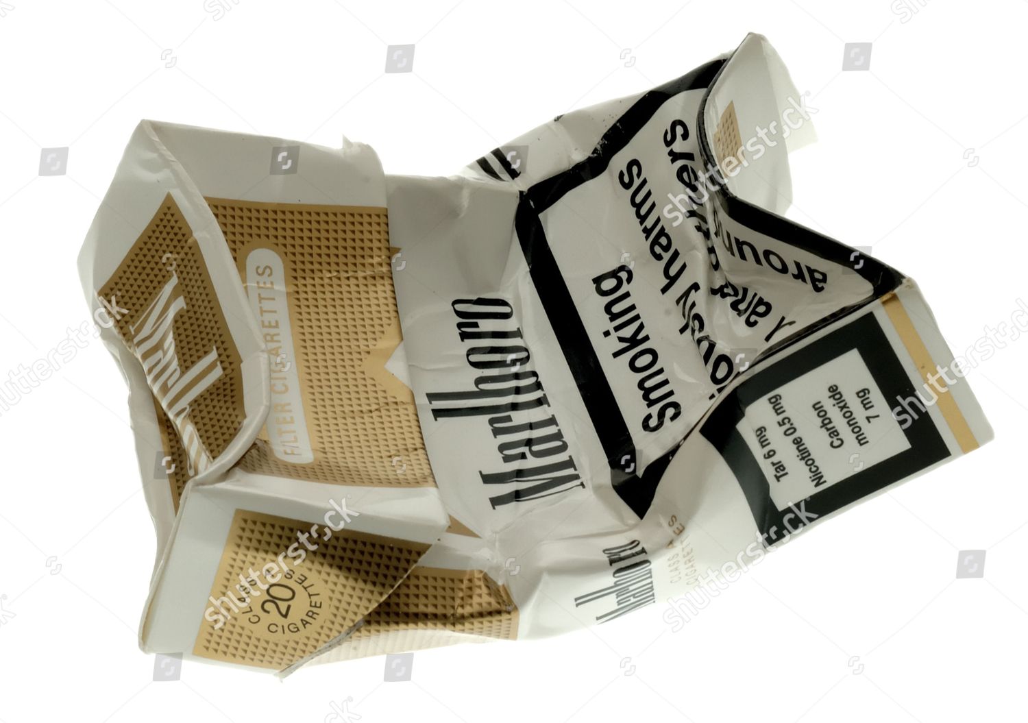 Crushed Packet Marlboro Lights Cigarettes Editorial Stock Photo Stock