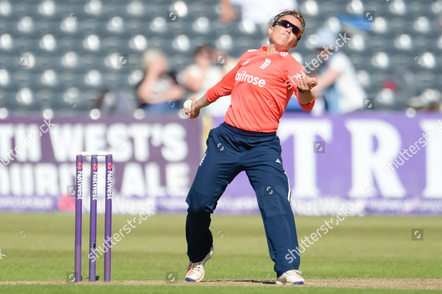 England Spin Bowler Danielle Hazell Bowlingduring Editorial Stock Photo ...