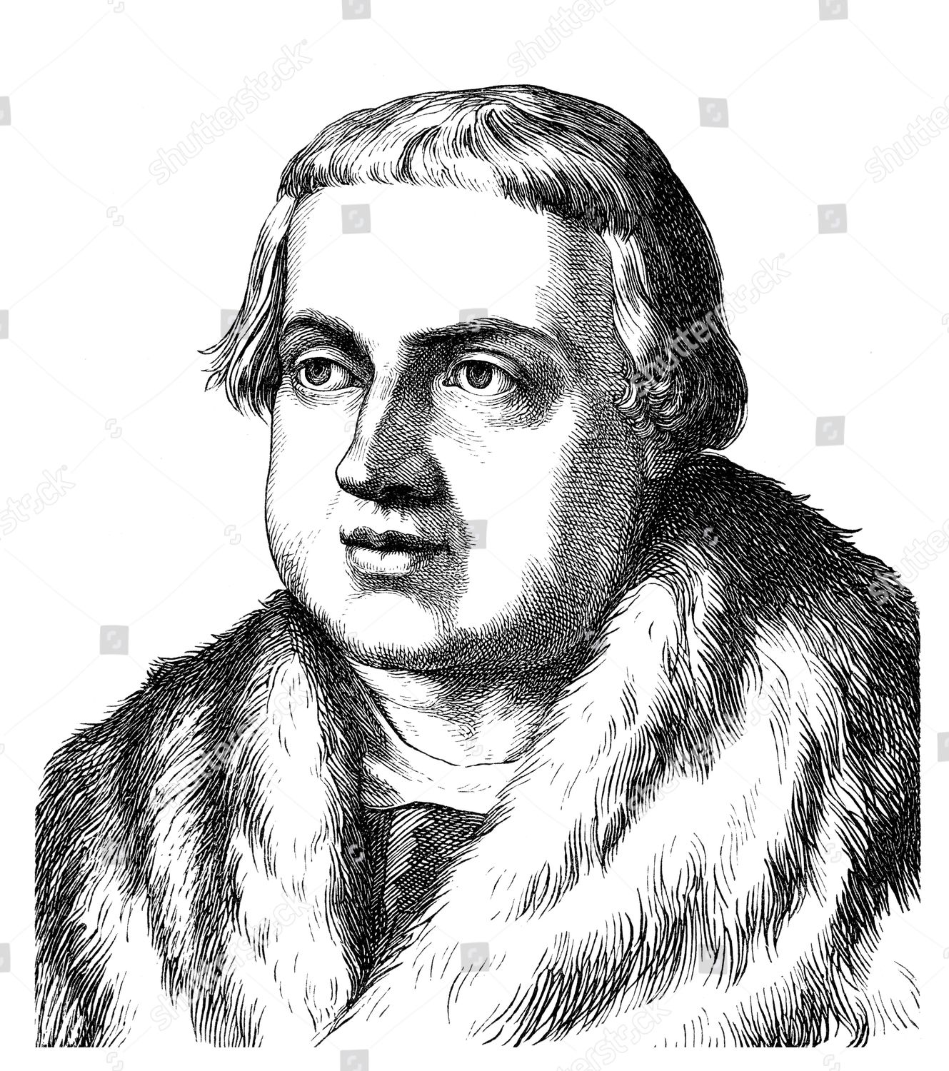 Historical Drawing 19th Century Portrait Konrad Editorial Stock Photo