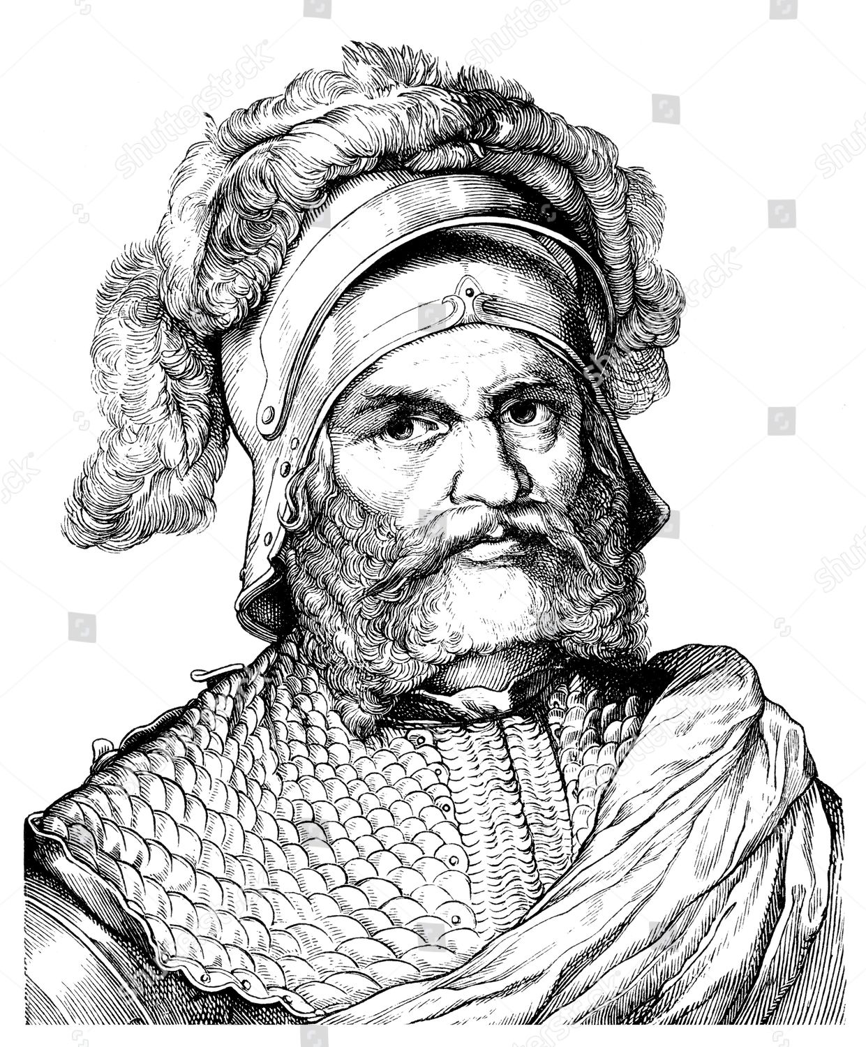 Historical Drawing 19th Century Portrait Editorial Stock Photo