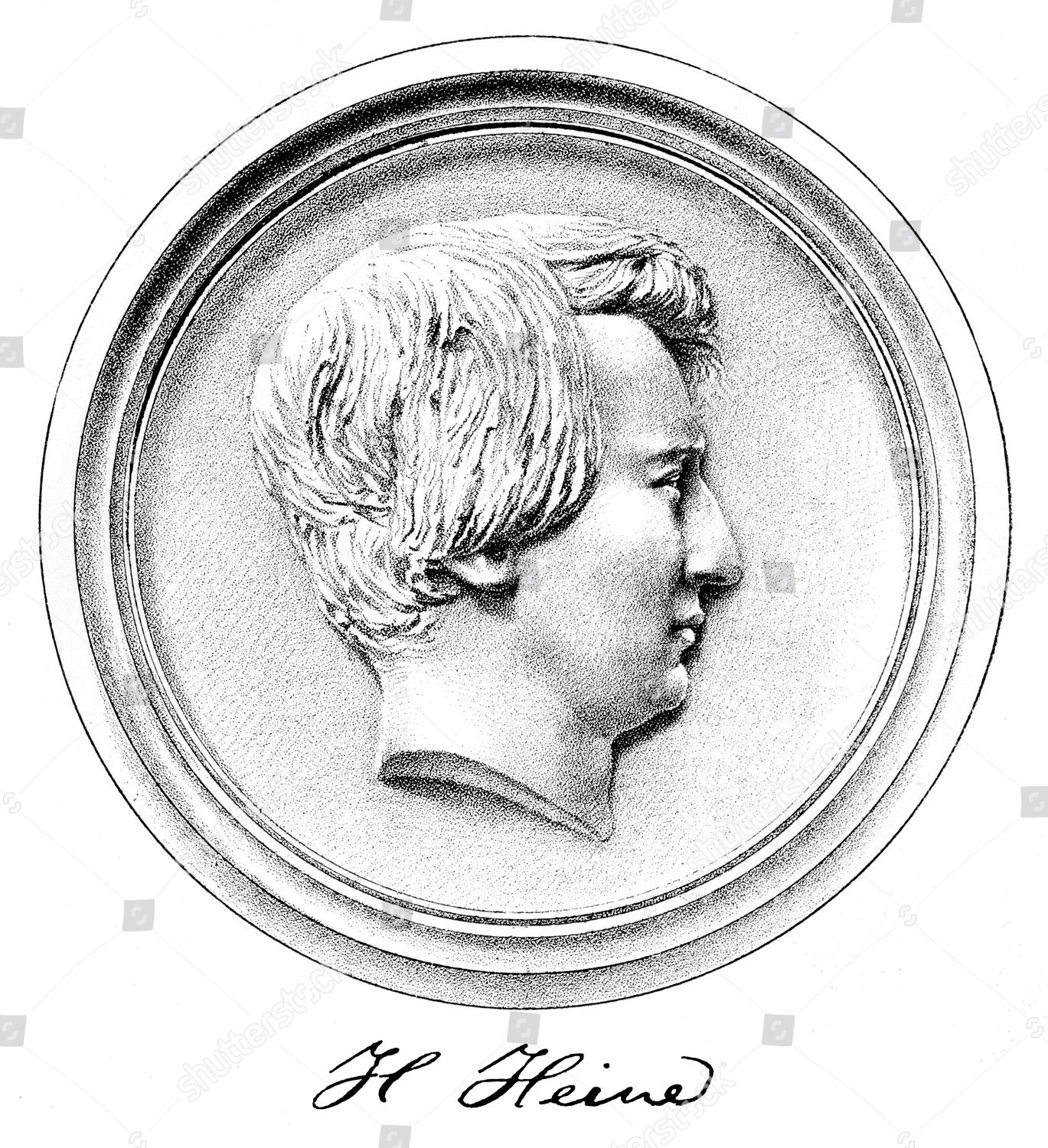 Historical Print 1851 Portrait Christian Johann Editorial Stock Photo ...