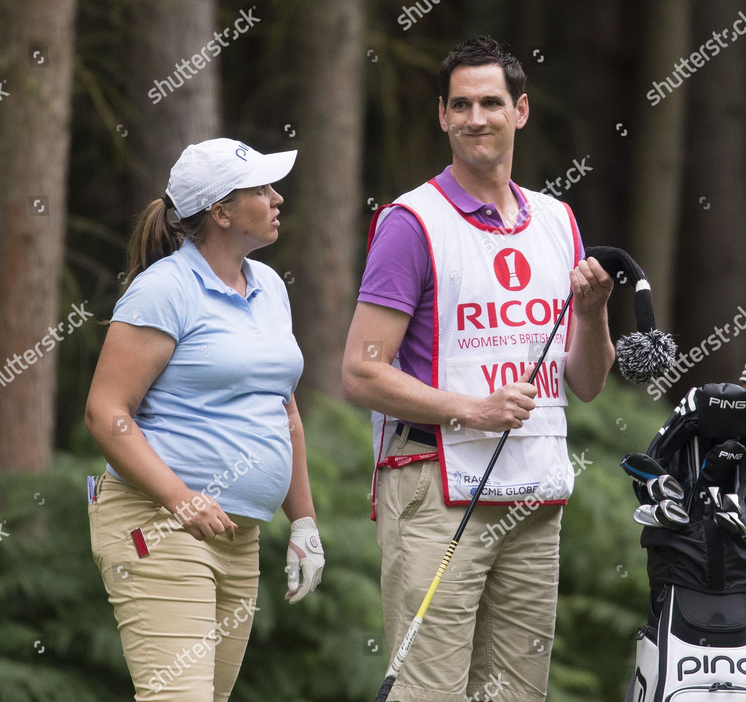 Liz Young Looks Her Husband Caddy Editorial Stock Photo Stock Image