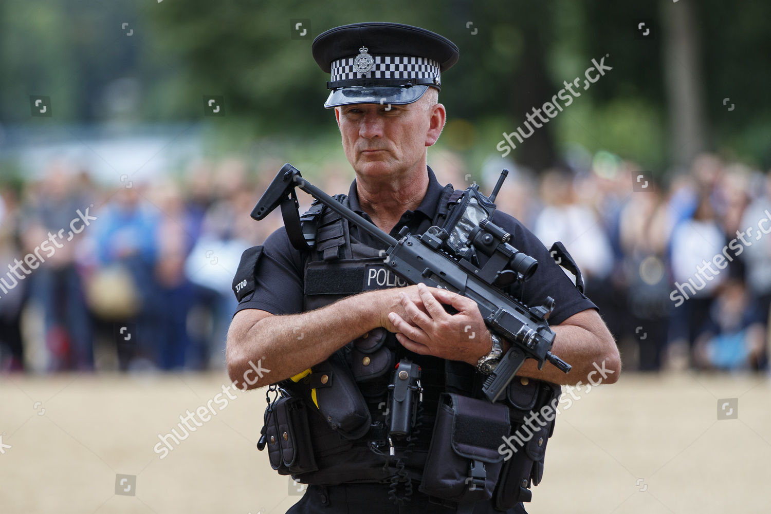 Armed Police Officers Patrol During Change Editorial Stock Photo ...