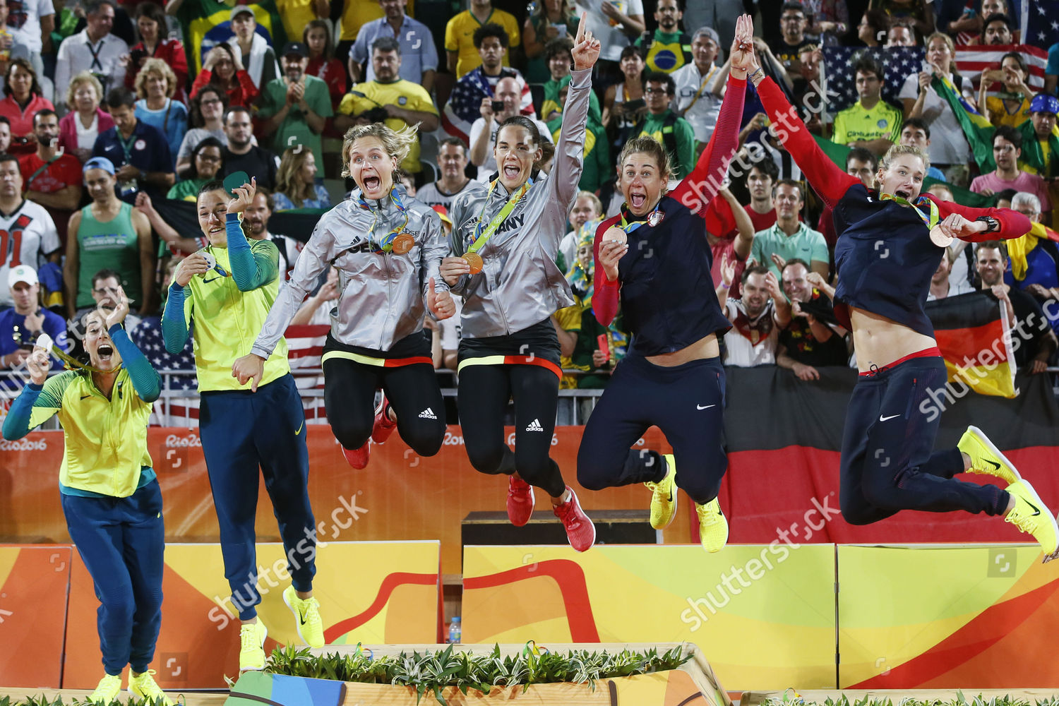 Medalists Jump Off Podium After Medals Ceremony Editorial Stock Photo Stock Image Shutterstock