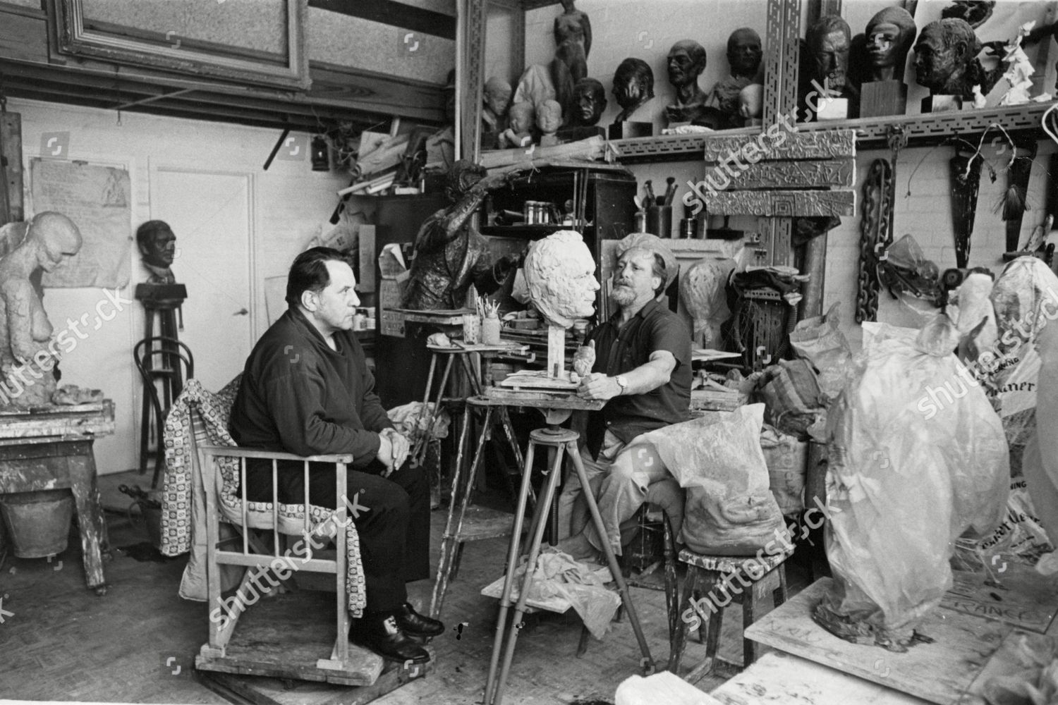 Sculptor Anthony Gray Making Bust Artist Editorial Stock Photo Stock