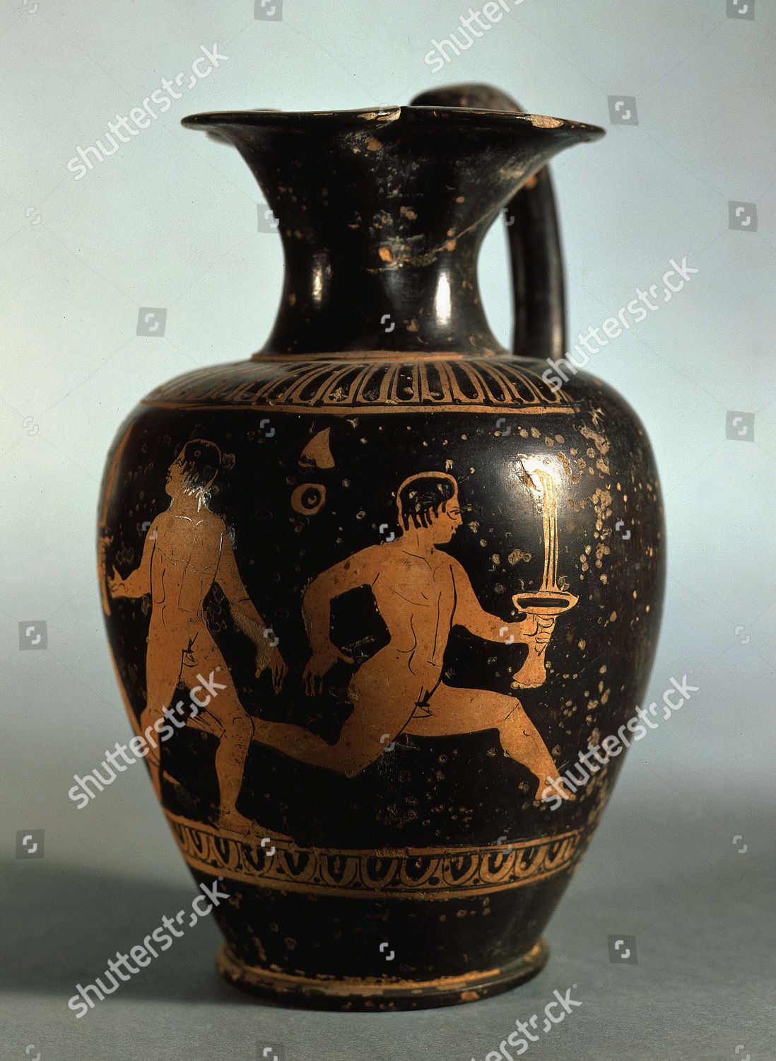 Man Running Torch Red Figure Oinochoe Wine Editorial Stock Photo