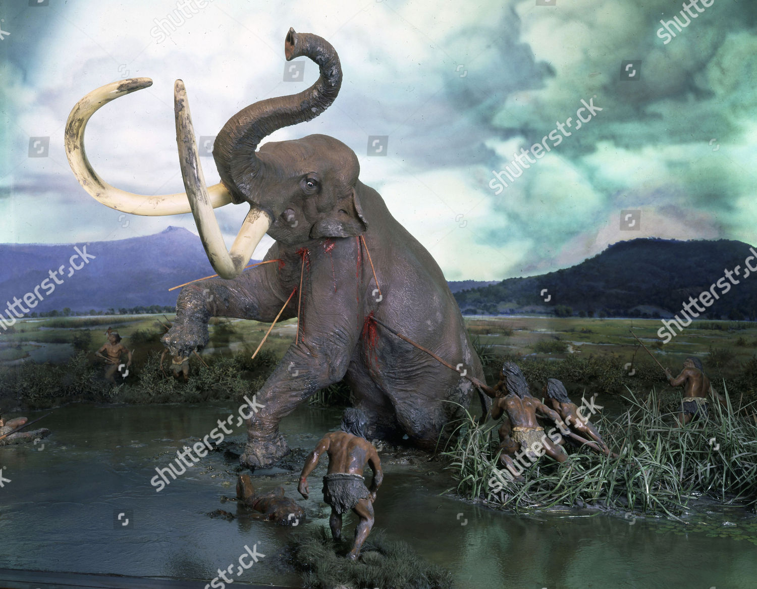Mammoth Hunt Lower Paleolithic Era Reconstruction Editorial Stock Photo Stock Image Shutterstock