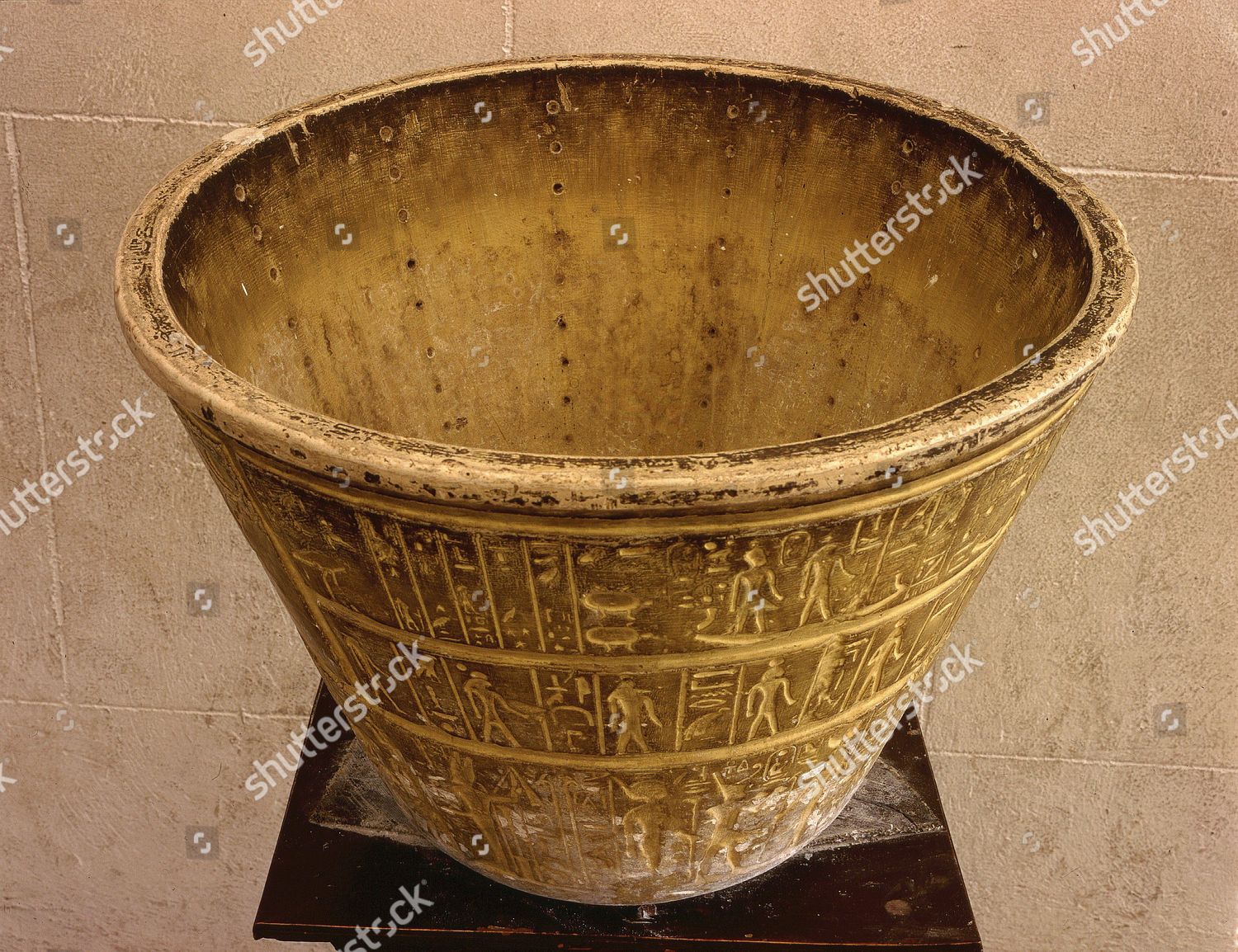 Ancient Egyptian Water Clock Reproduction Alabaster Editorial Stock