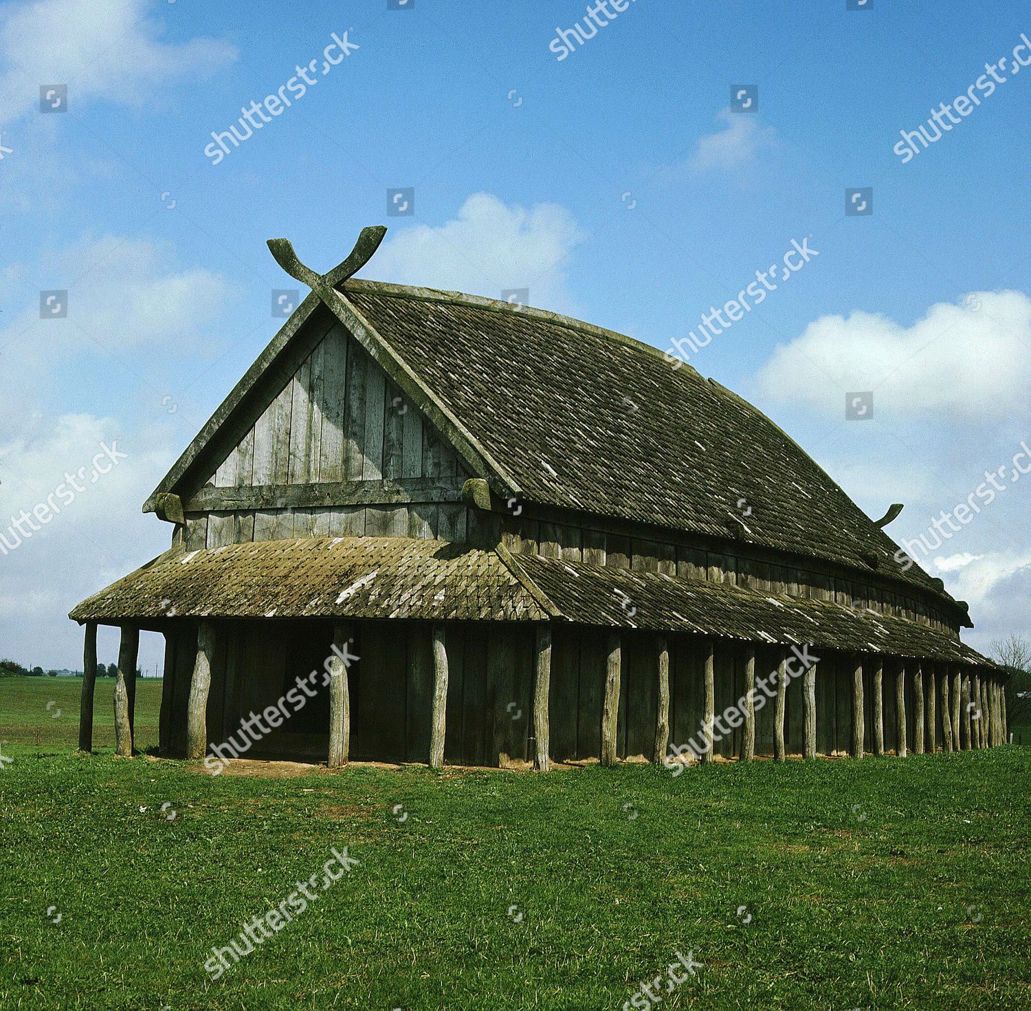 Viking Longhouse 20th Century Reconstruction Trelleborg Editorial Stock ...