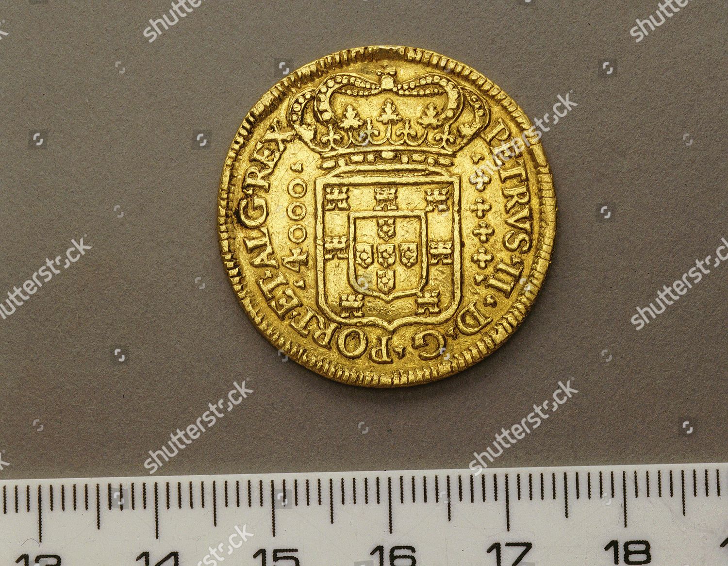 Gold Coin Brasil 4000 Rais Peter Editorial Stock Photo - Stock Image ...
