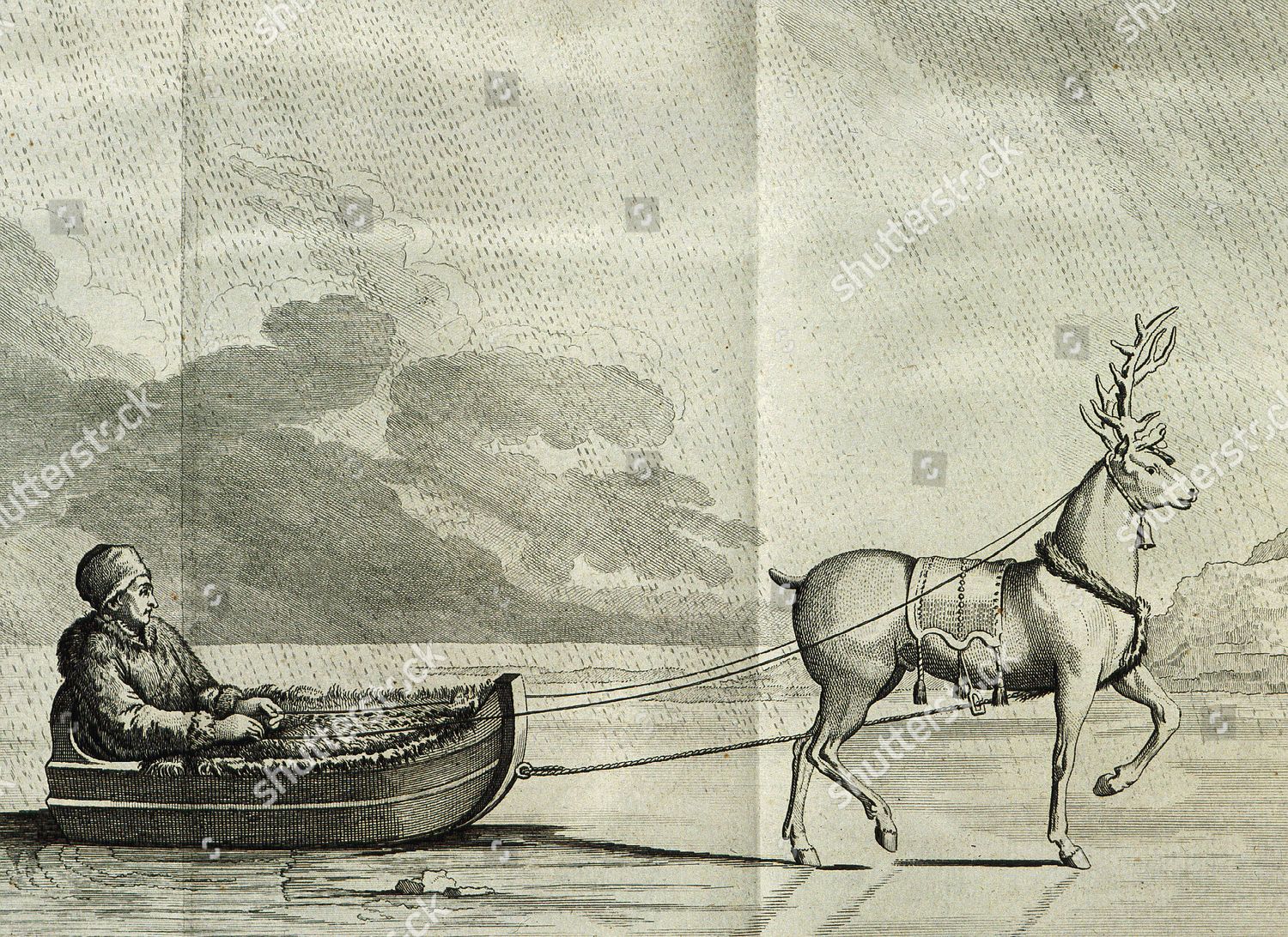 Lapp On Sled Pulled By Reindeer Editorial Stock Photo Stock Image