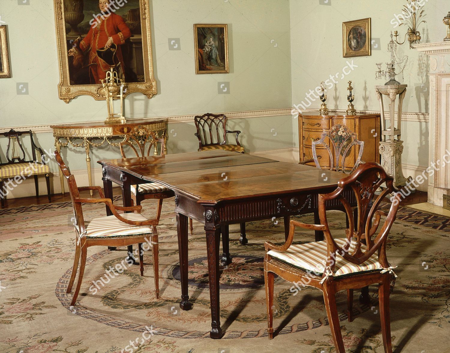Extendable Dining Table 18th Century Editorial Stock Photo - Stock