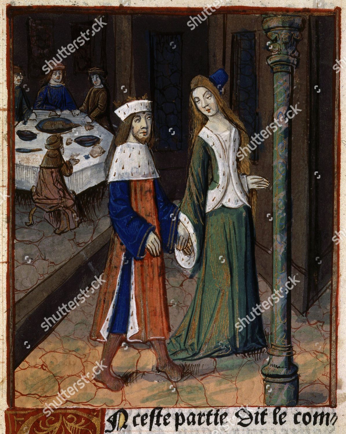 King Arthur Queen Guinevere Leaving Banquet 15th Editorial Stock
