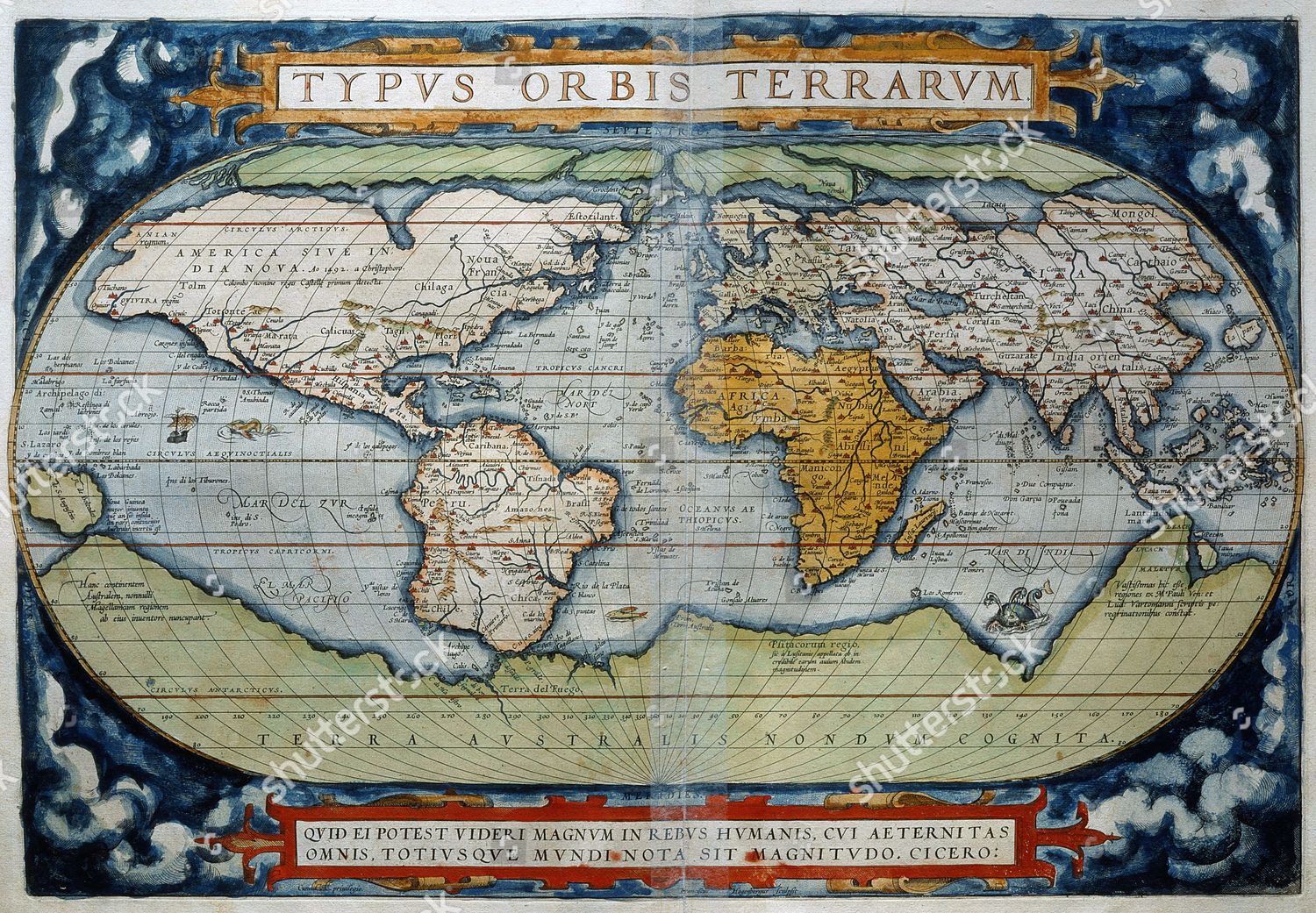 World Atlas By Abraham Ortelius Theatrum Editorial Stock Photo - Stock ...