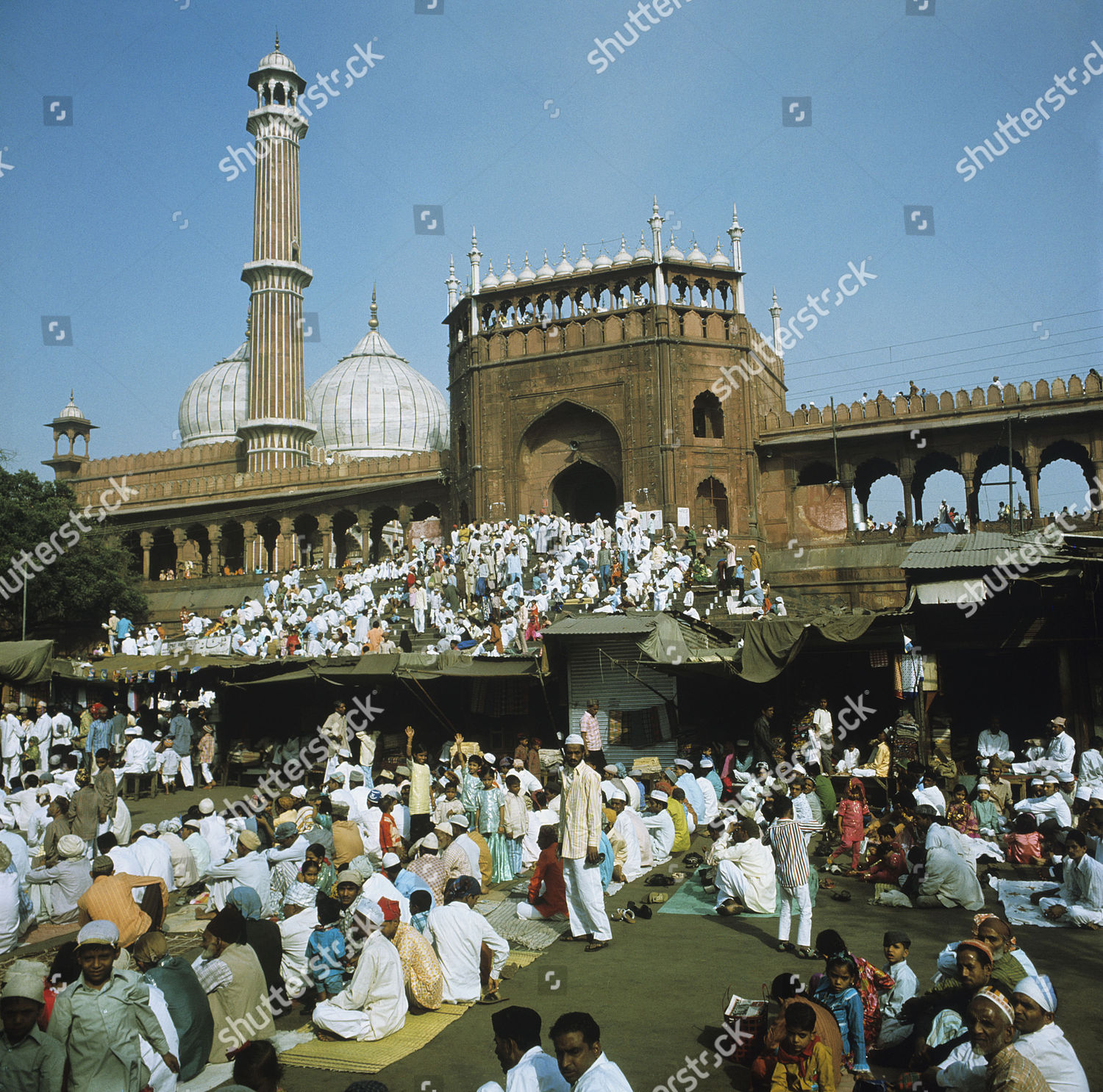 Grand Mosque 17th Century New Delhi Editorial Stock Photo - Stock Image ...