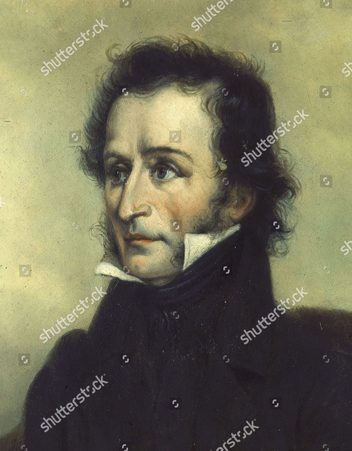 Portrait Niccolo Paganini 17821840 Italian Violinist Editorial Stock ...