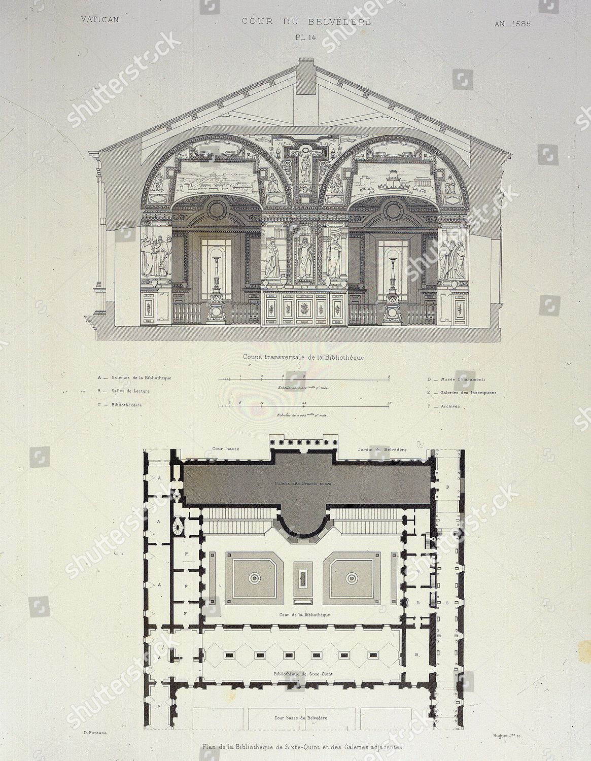 Library Transverse Section Floorplan Belvedere Court Vatican