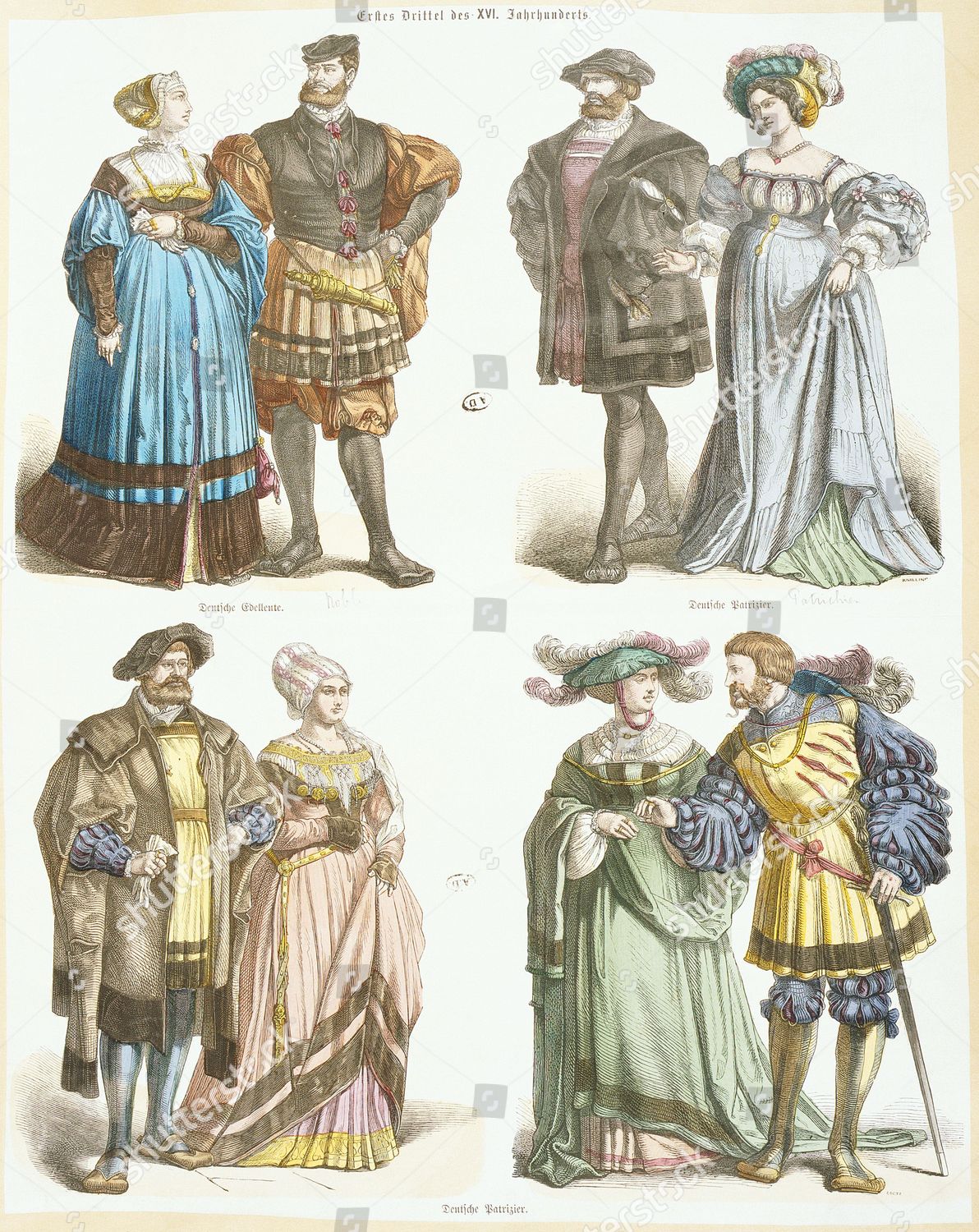 Costumes Daily Life Nobles Patricians 16th Editorial Stock Photo ...