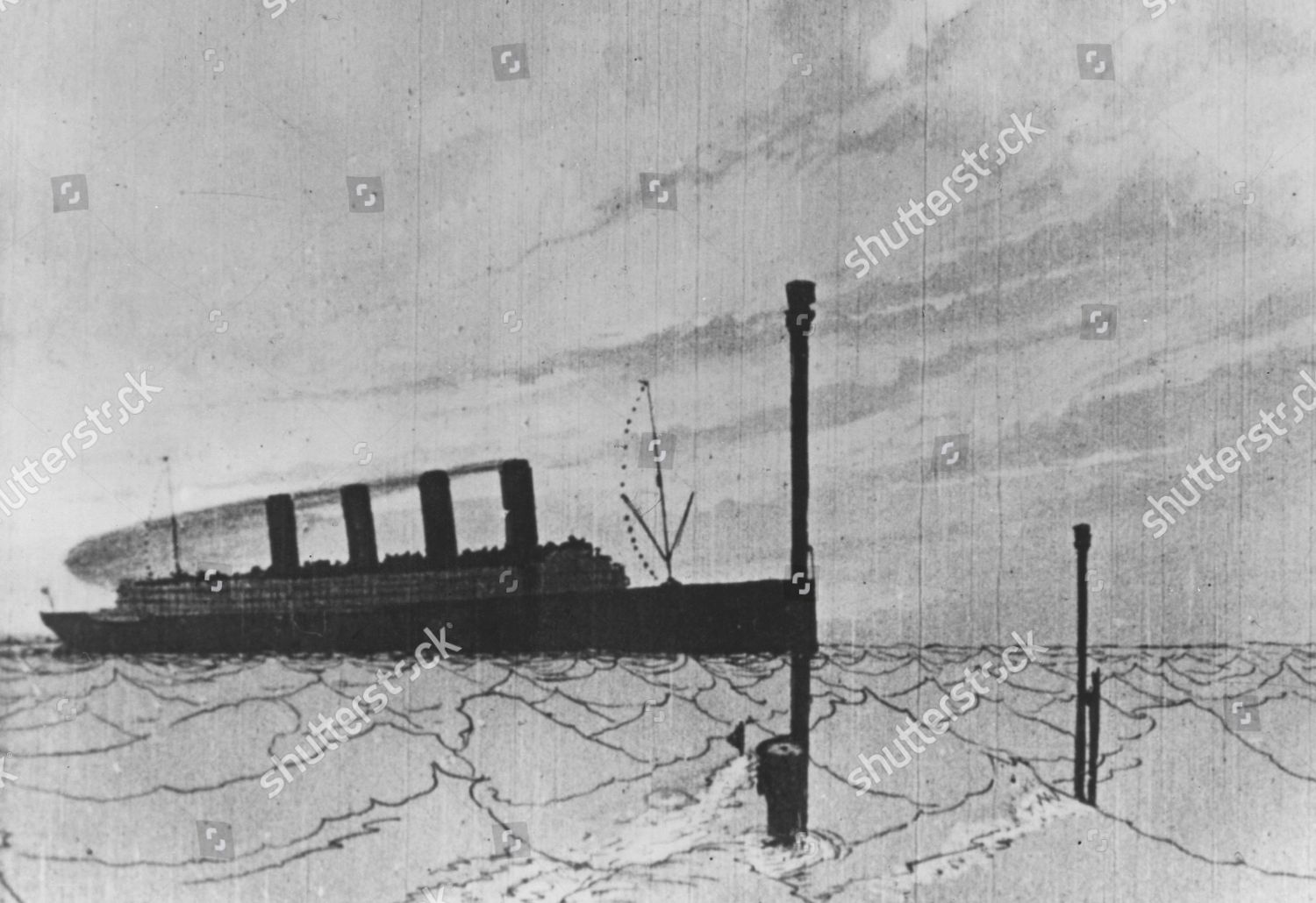 Sinking Lusitania 1918 Editorial Stock Photo Stock Image