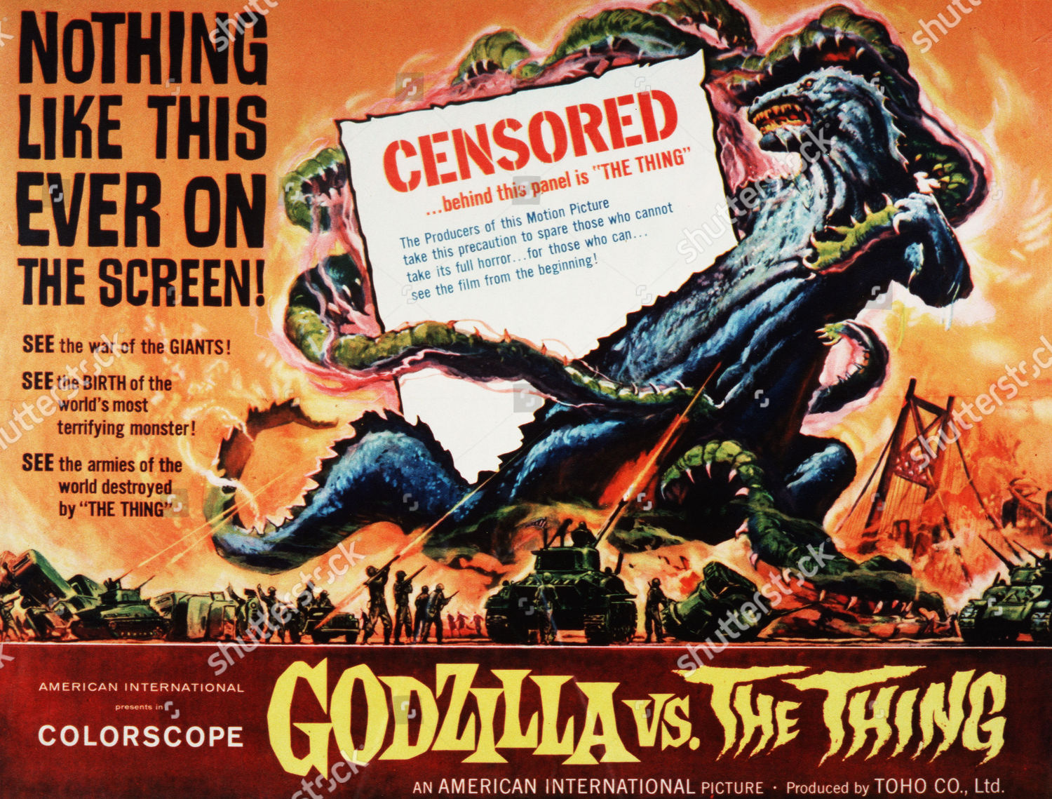 Godzilla Vs Thing Godzilla Vs Mothra 1964 Editorial Stock Photo Stock Image Shutterstock