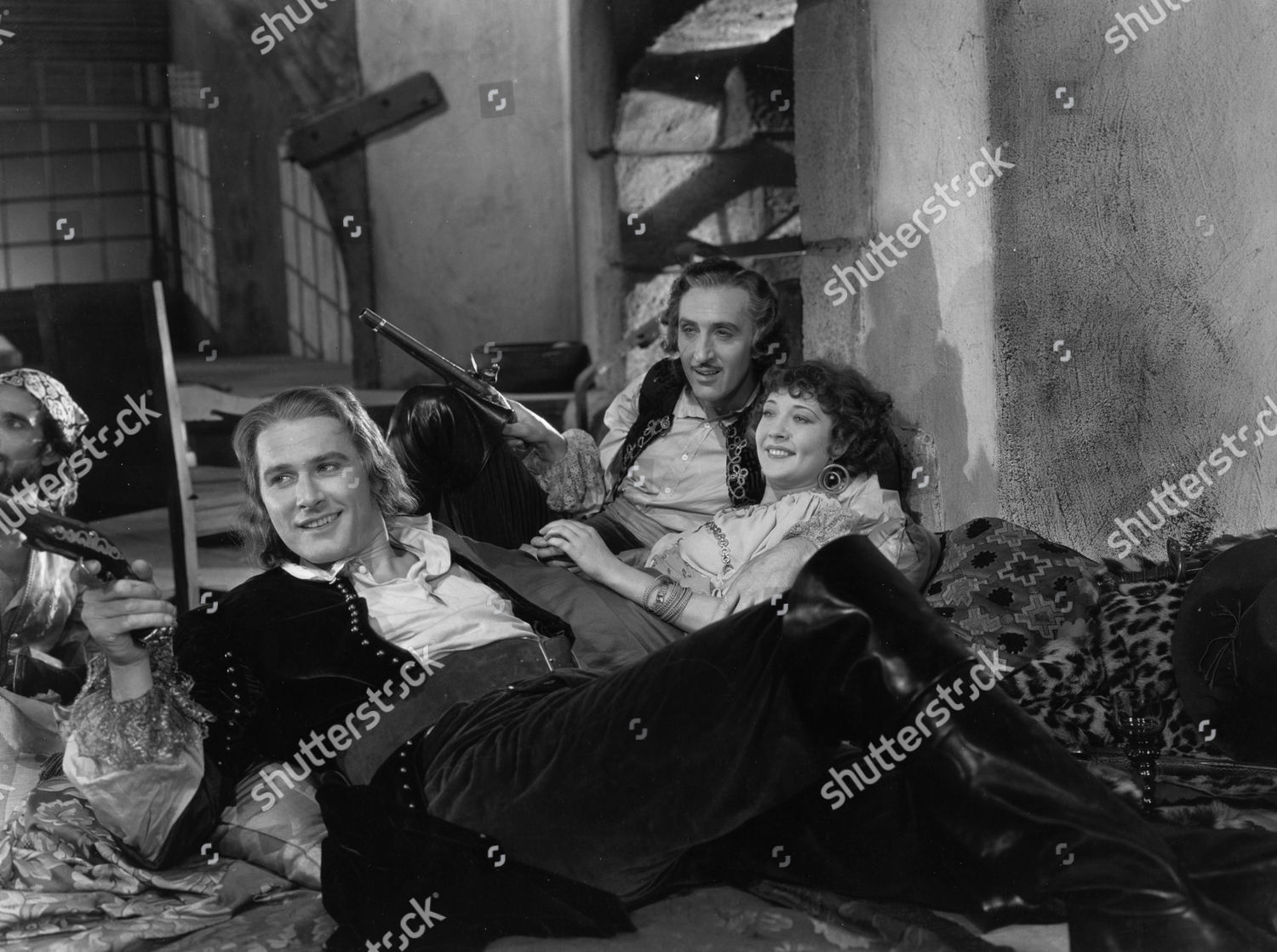 Errol Flynn Basil Rathbone Yola Davril Editorial Stock Photo - Stock ...