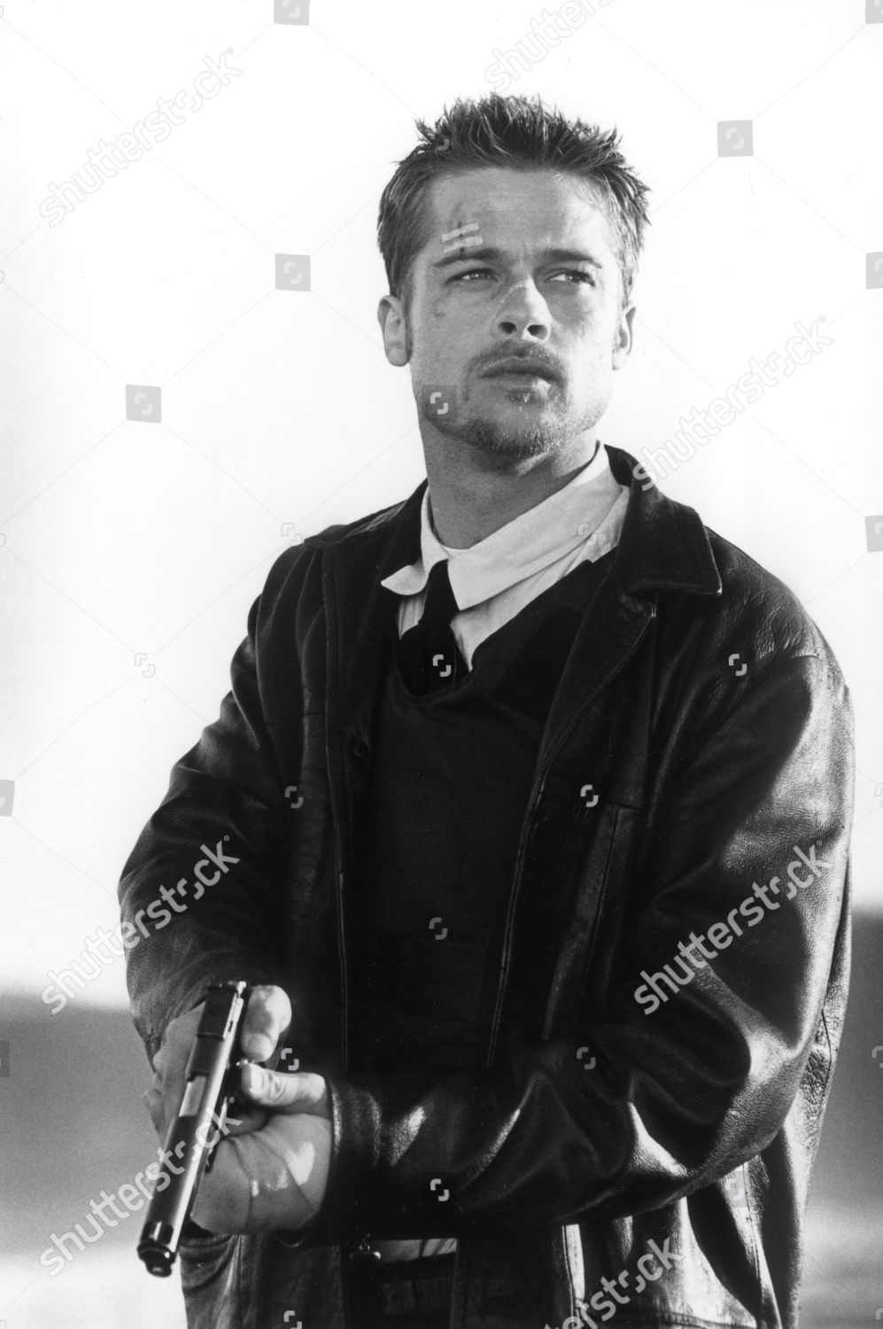 brad pitt seven leather jacket