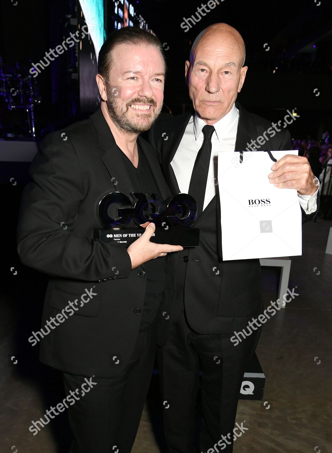 Ricky Gervais Sir Patrick Stewart Editorial Stock Photo - Stock Image