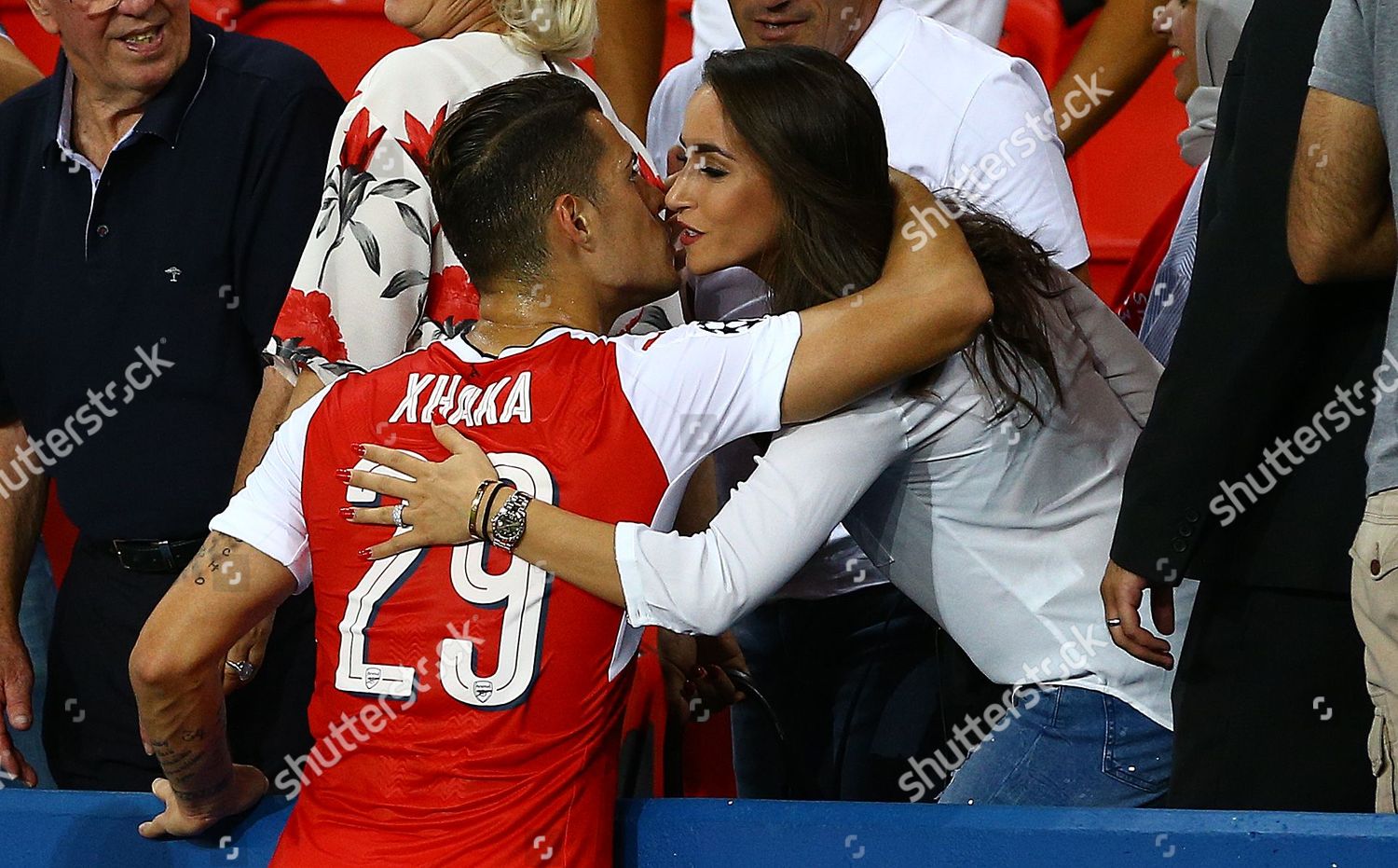 Granit Xhaka Arsenal Kisses His Girlfriend Full Editorial Stock Photo Stock Image Shutterstock