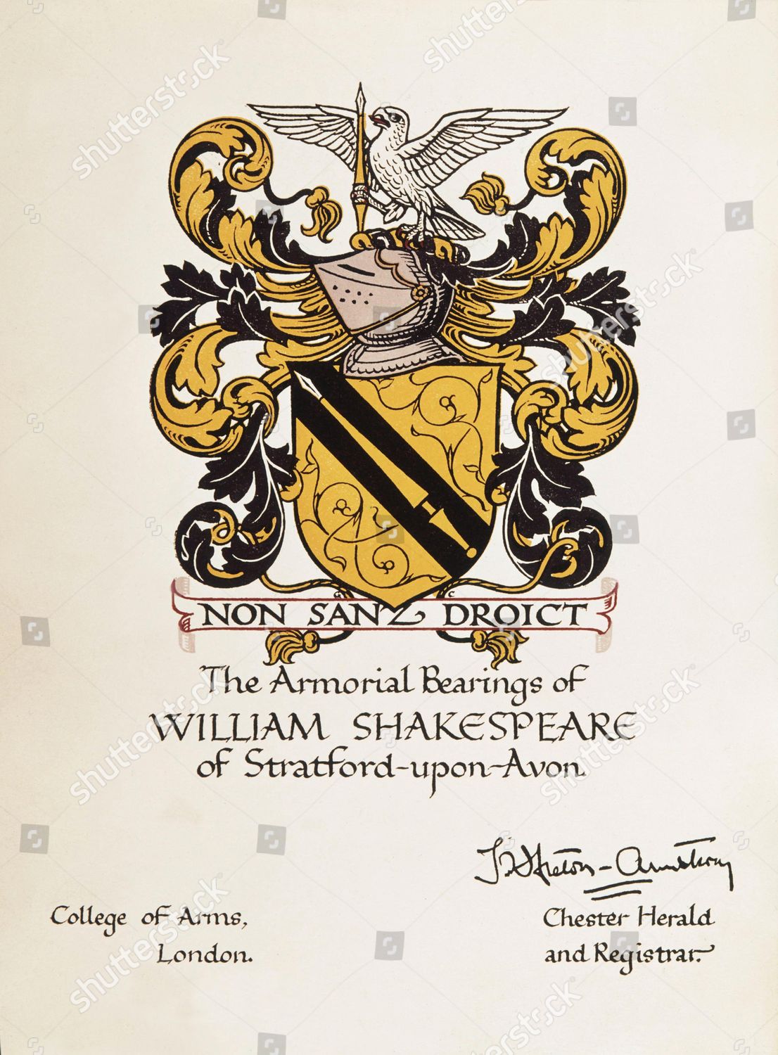 Armorial Bearing Shakespeare Editorial Stock Photo Stock Image Shutterstock