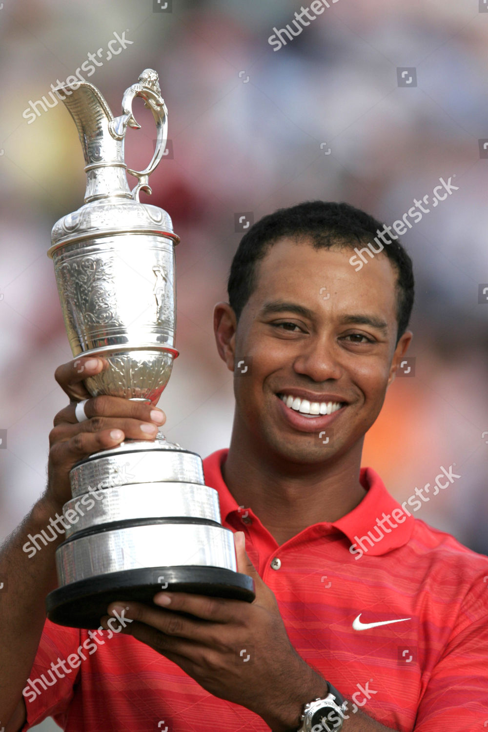 Tiger Woods Open Claret Jug Editorial Stock Photo - Stock Image