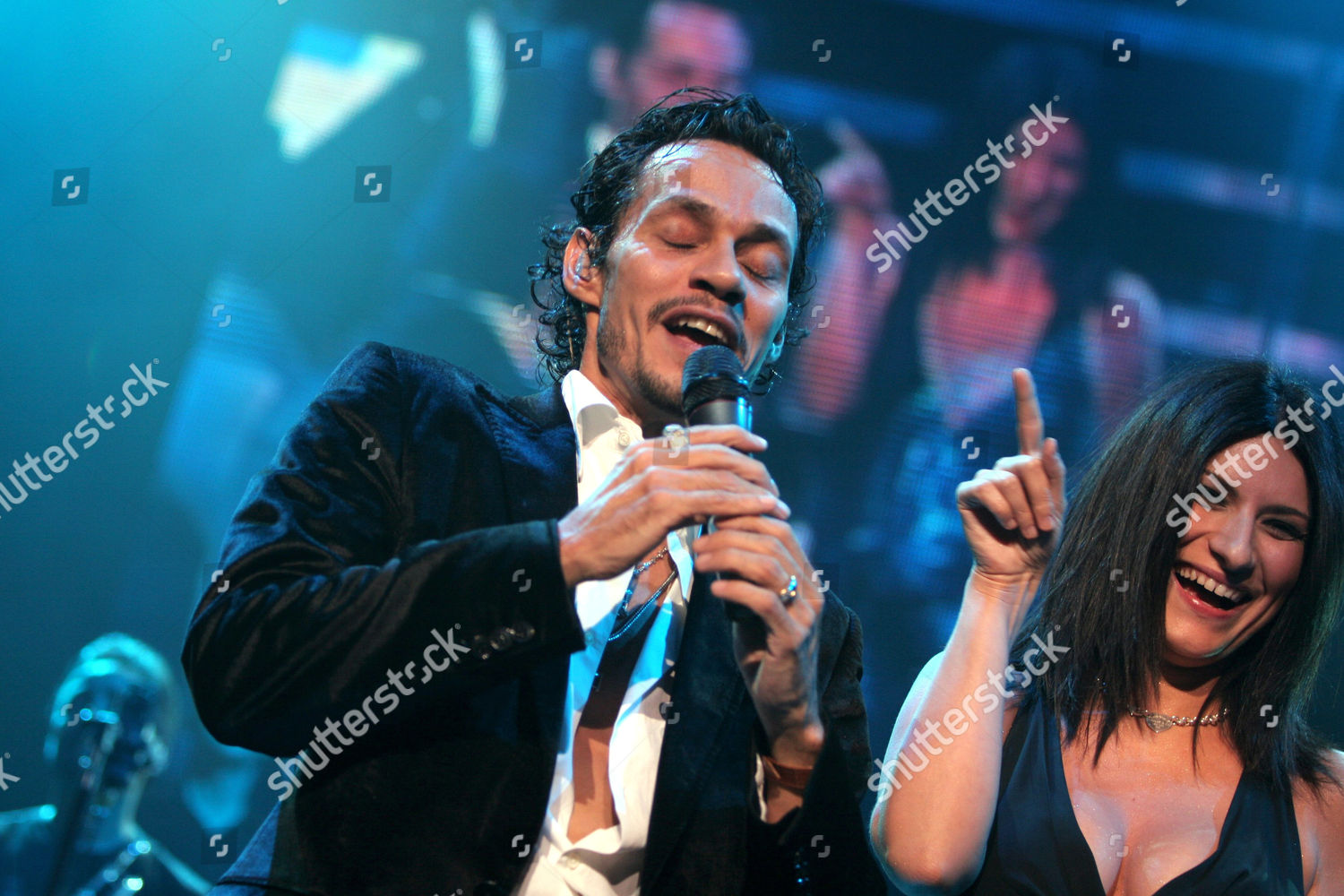 Marc Anthony Laura Pausini Editorial Stock Photo Stock Image