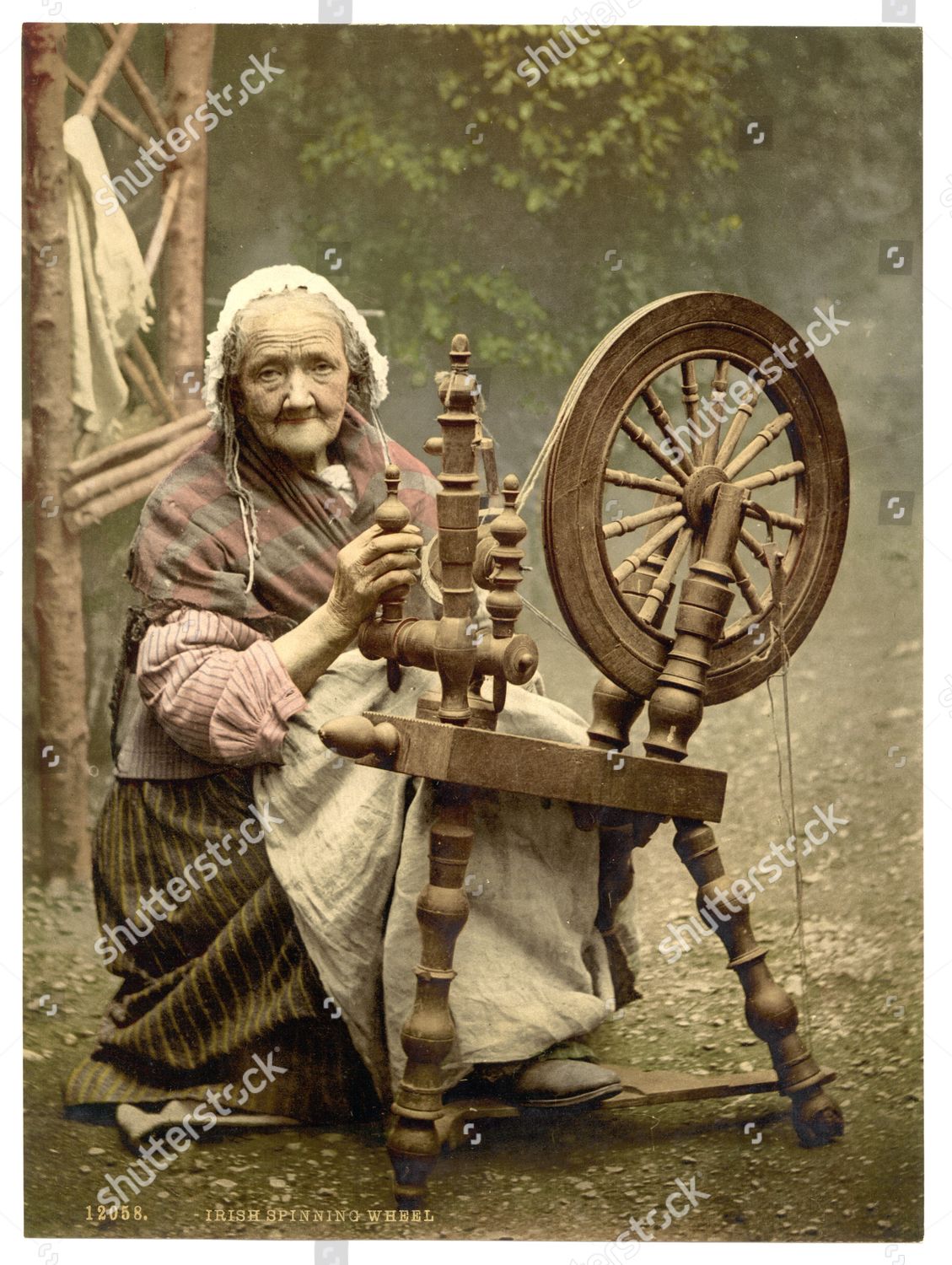 Irish Spinner Spinning Wheel County Galway Editorial Stock Photo