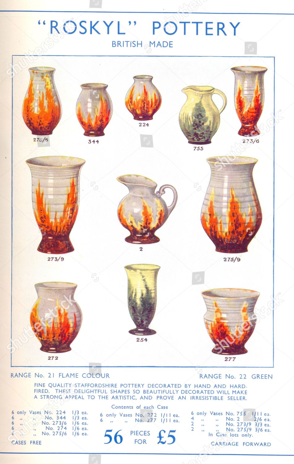 Advertisement Roskyl Pottery Made Staffordshire Uk Editorial Stock