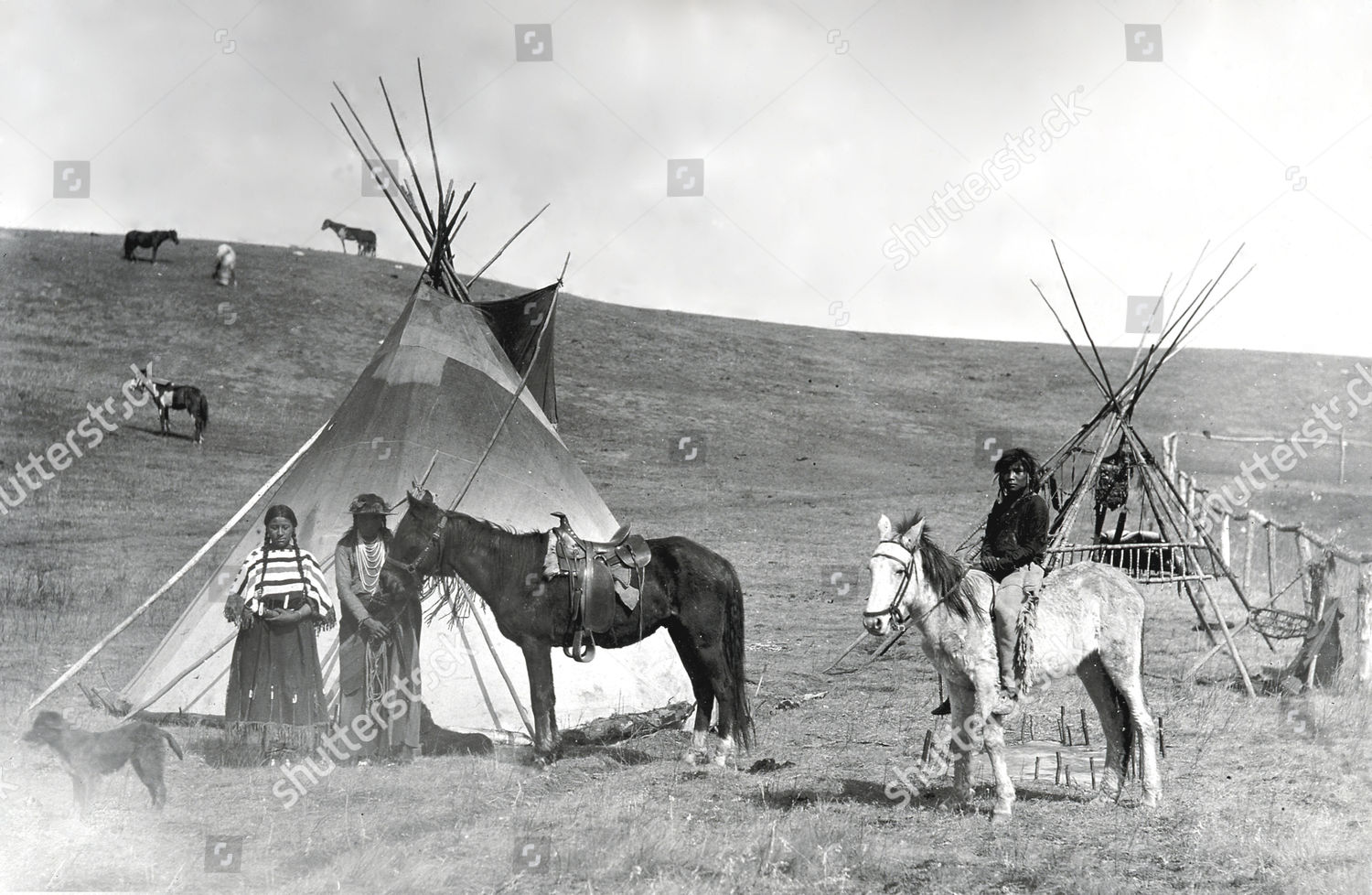 Sarcee Indians Mutsinamakan Wife Photograph Canada Editorial Stock ...