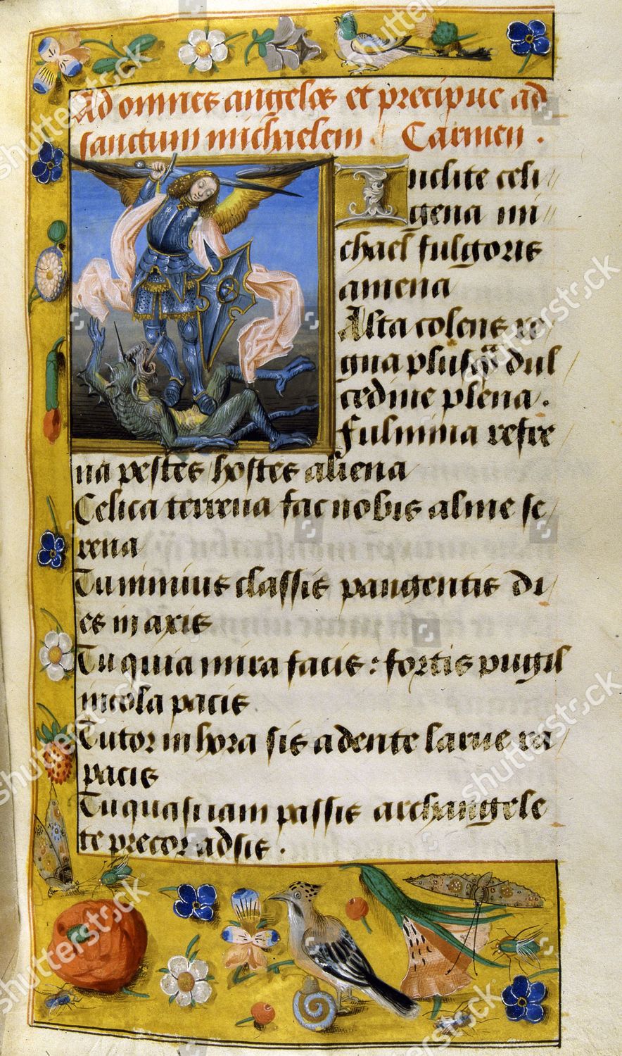 Saint Michael Archangel Flooring Dragon Manuscript Illumination