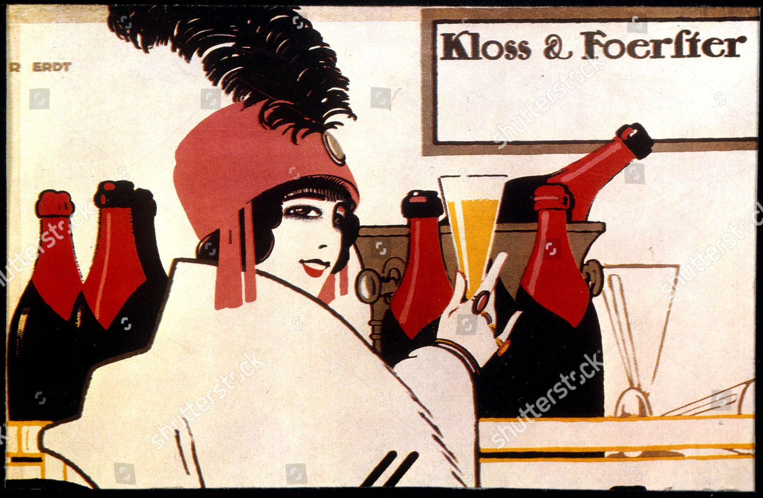 Publicity Card Kloss Foerfter Champagne 1912 Editorial Stock Photo ...