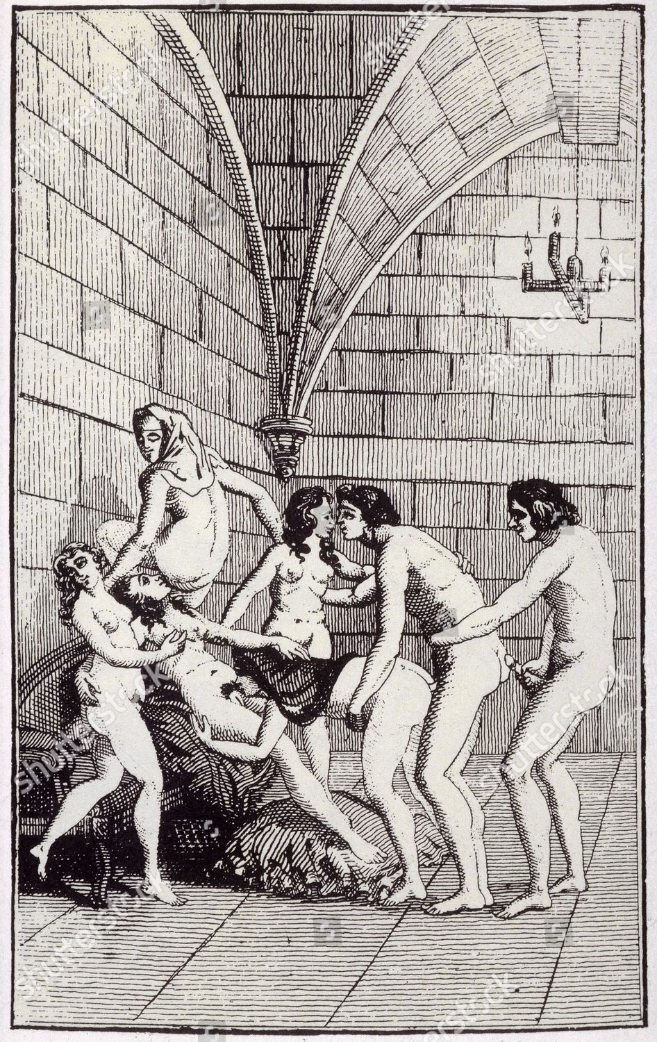 Ancient Erotic Art Orgy - Orgy scene Juliette by Marquis de Sade Editorial Stock Photo ...