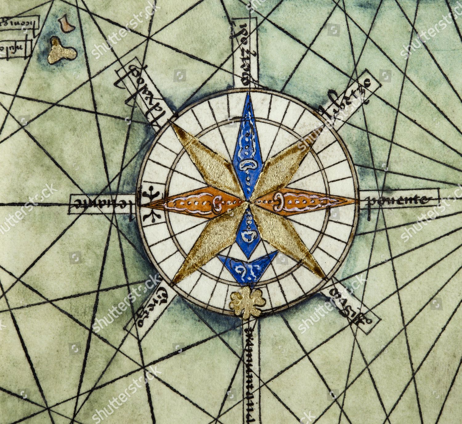 Detail Compass Rose Portolan Chart Known Editorial Stock Photo - Stock ...