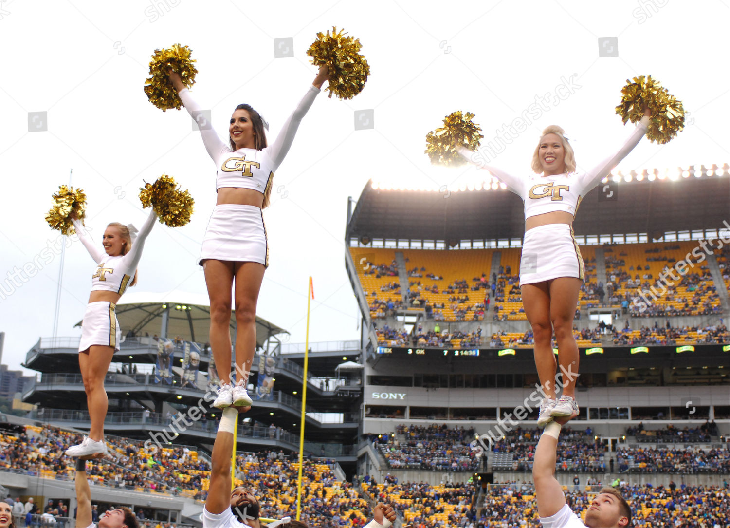 Th Tech Cheerleaders During Editorial Stock Photo