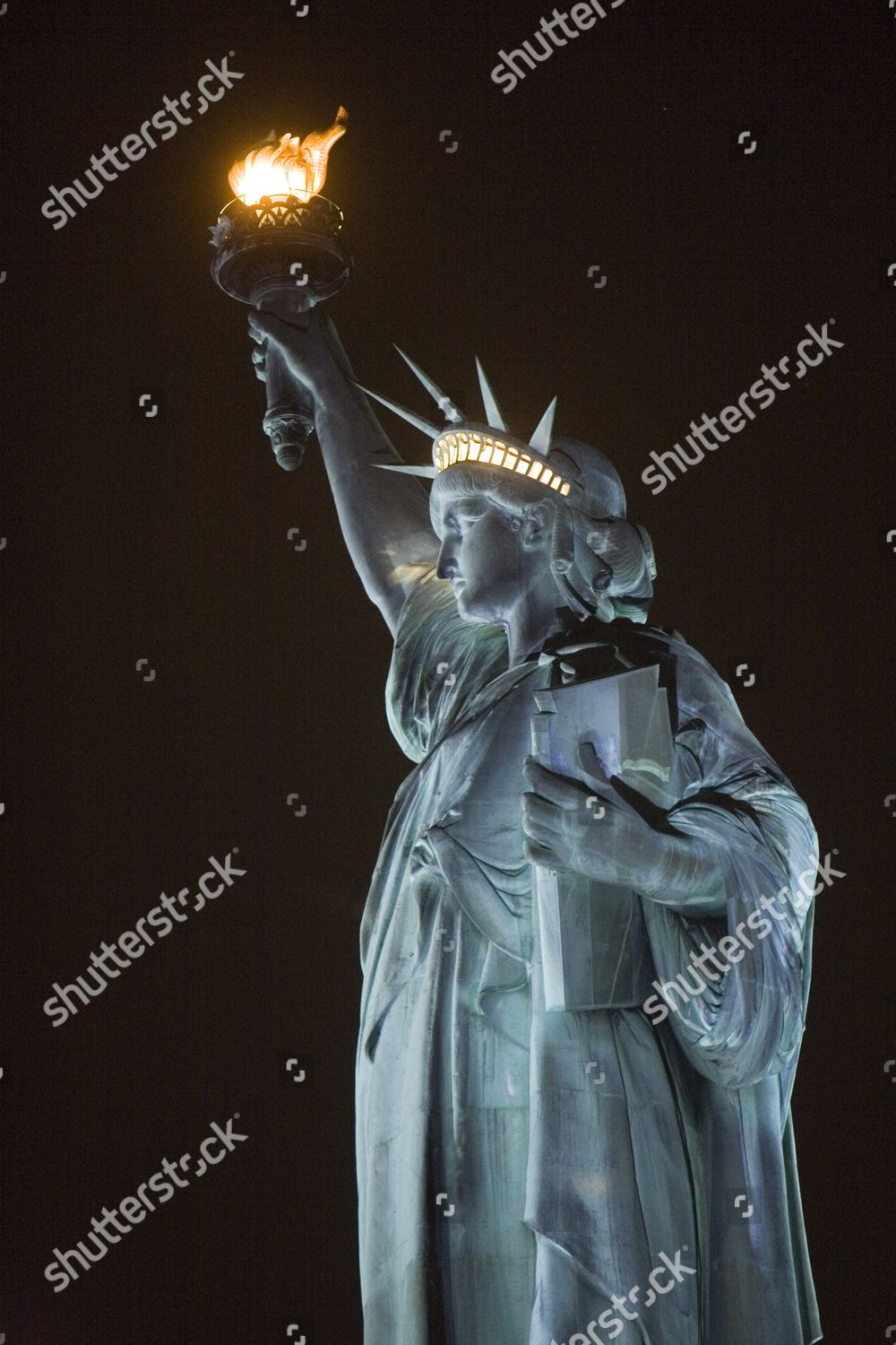 Statue Liberty Light Show New York Editorial Stock Photo Stock Image