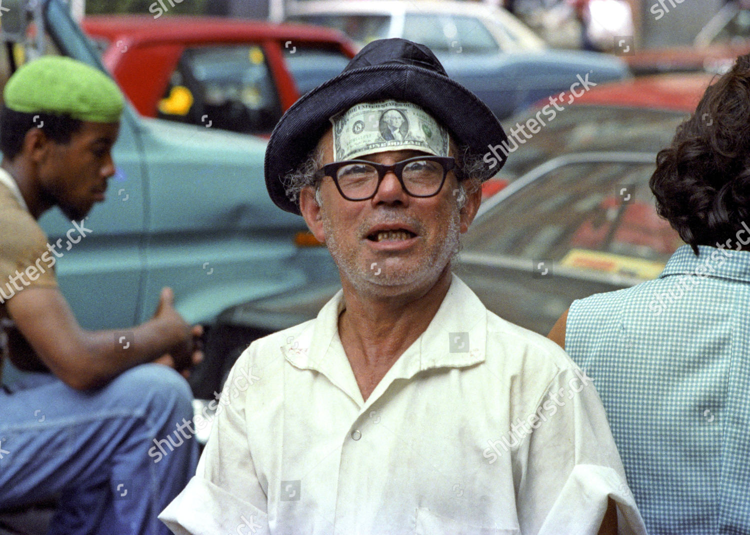 man-dollar-bill-stuck-his-forehead-editorial-stock-photo-stock-image