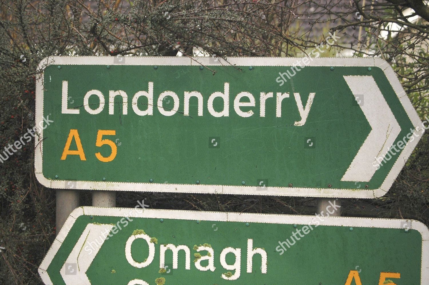 Road Sign Londonderry Name Northern Irelands Editorial Stock Photo