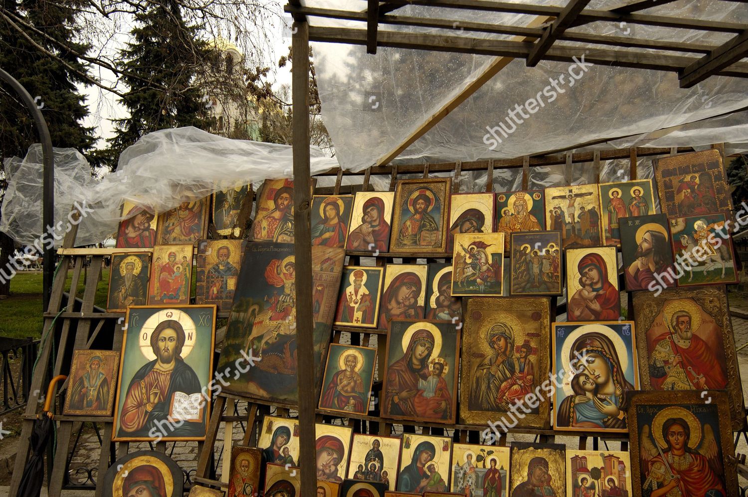 Religious Icons Sale Market Outside Nevski Editorial Stock Photo