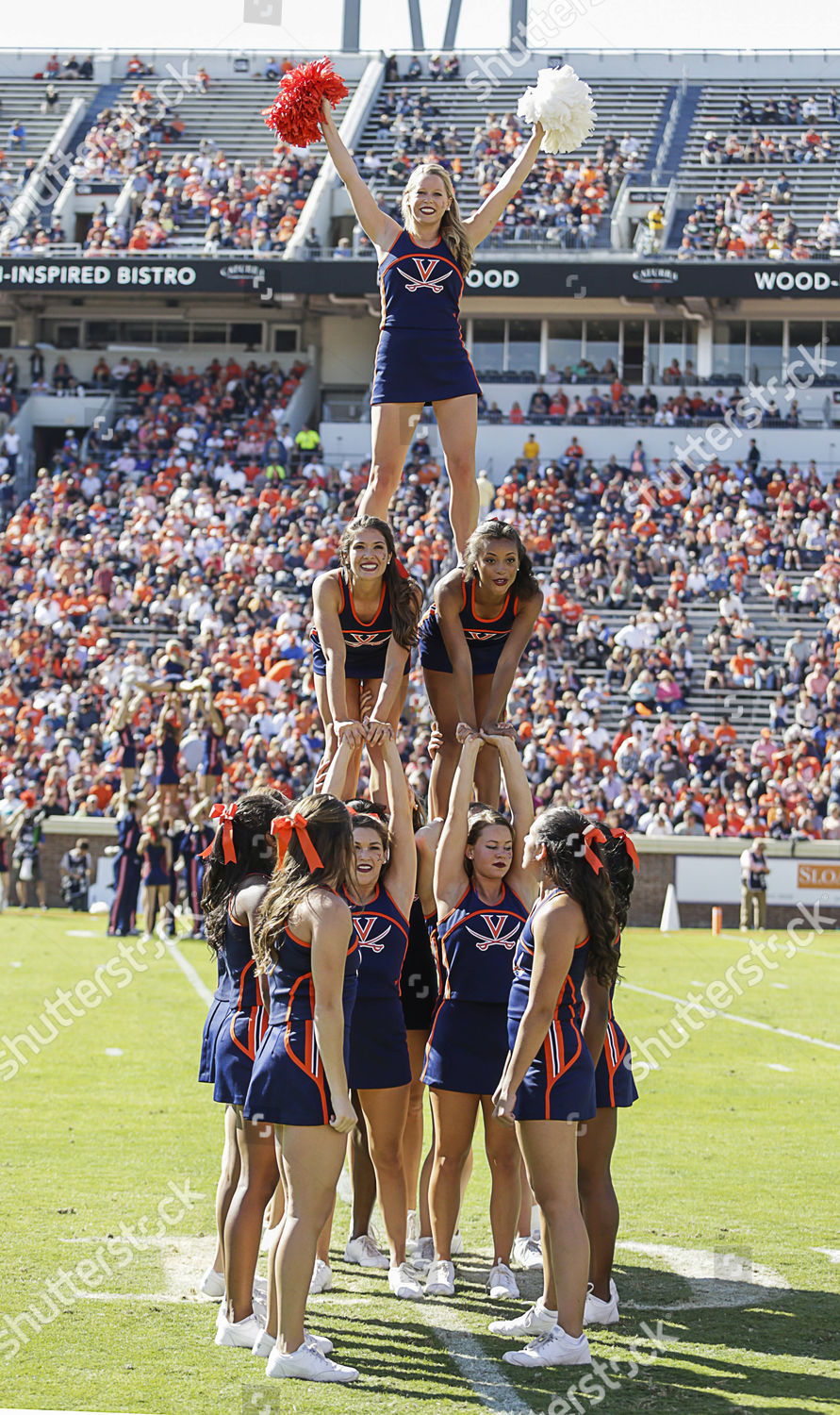 Uva Cheerleaders During Ncaa Football Game Editorial Stock Photo