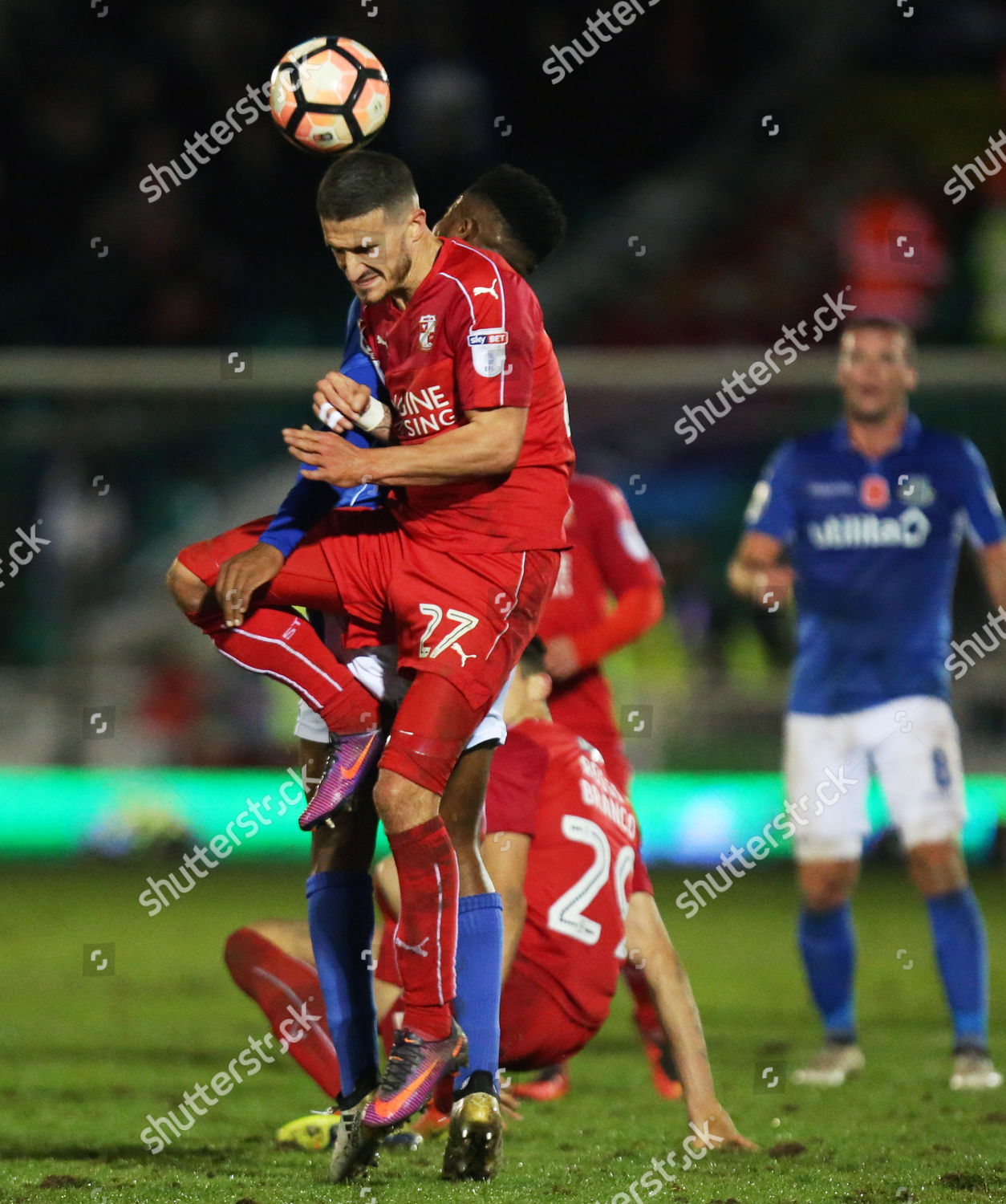 Bradley Barry Swindon Town Heads Ball Editorial Stock Photo - Stock ...