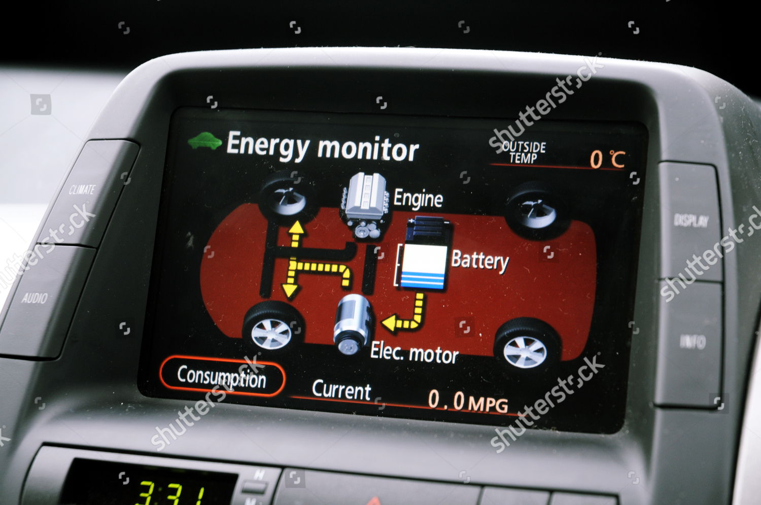 Energy Monitor On Board Toyota Prius Editorial Stock Photo - Stock ...