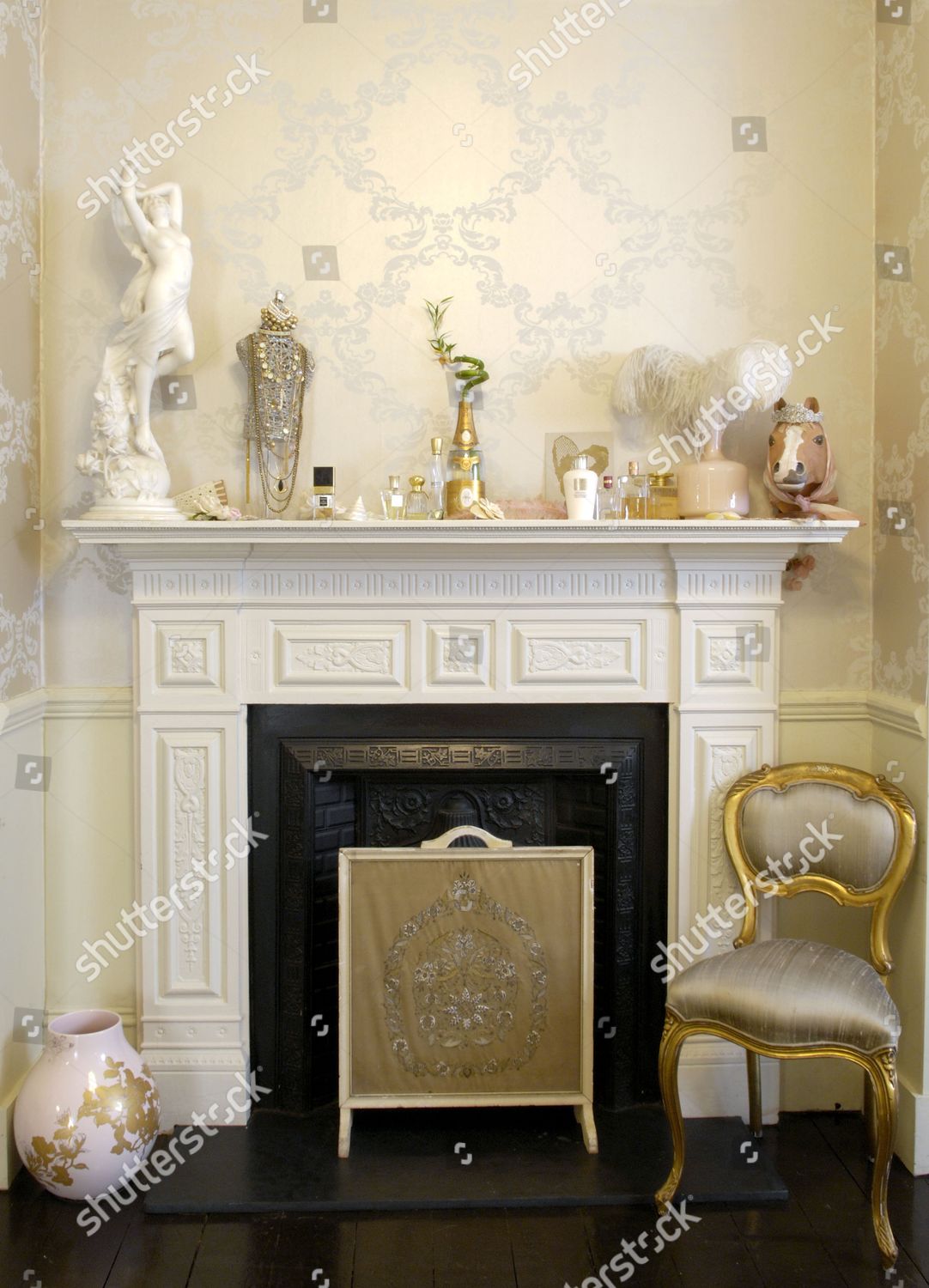 One Fireplaces Black Insert Objets Dart Displayed Editorial Stock