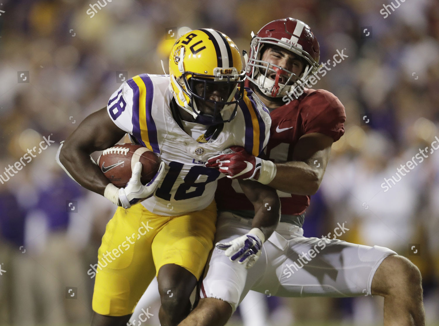 Lsu Tigers Cornerback Tredavious White 18 Tackled Editorial