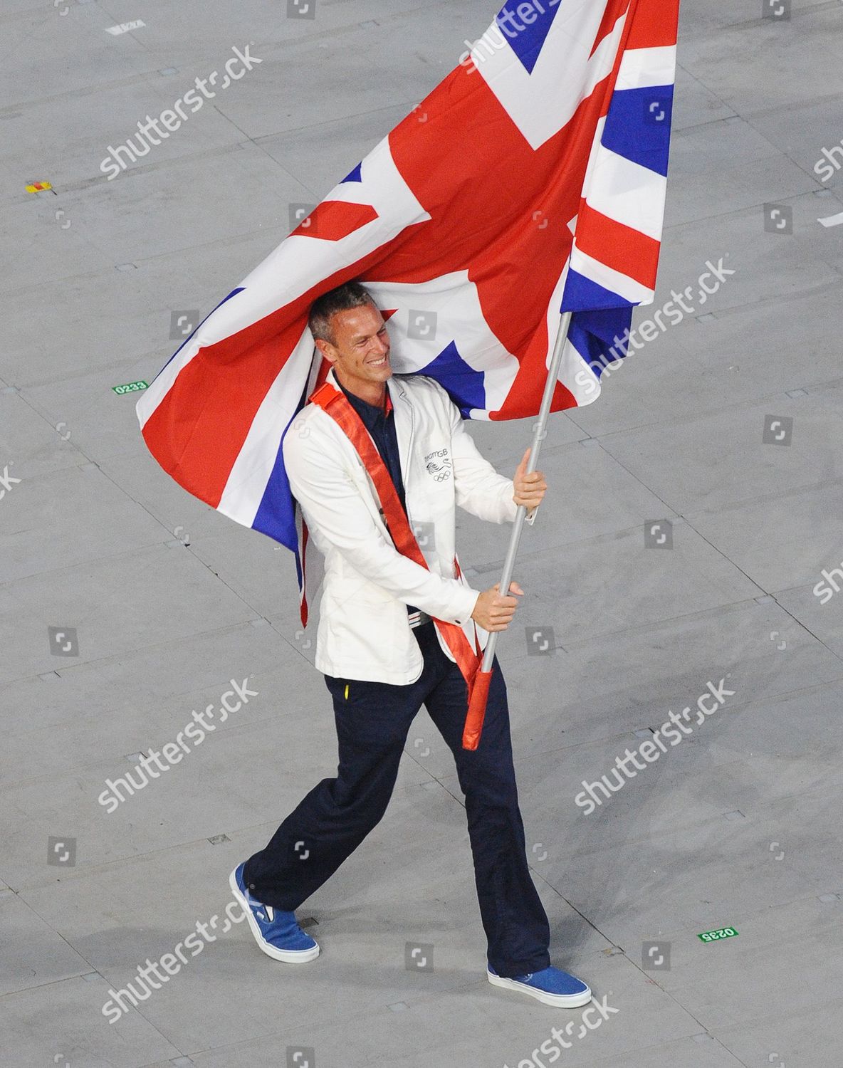 Gbr Flag Bearer Mark Foster Swimmer Editorial Stock Photo - Stock Image ...